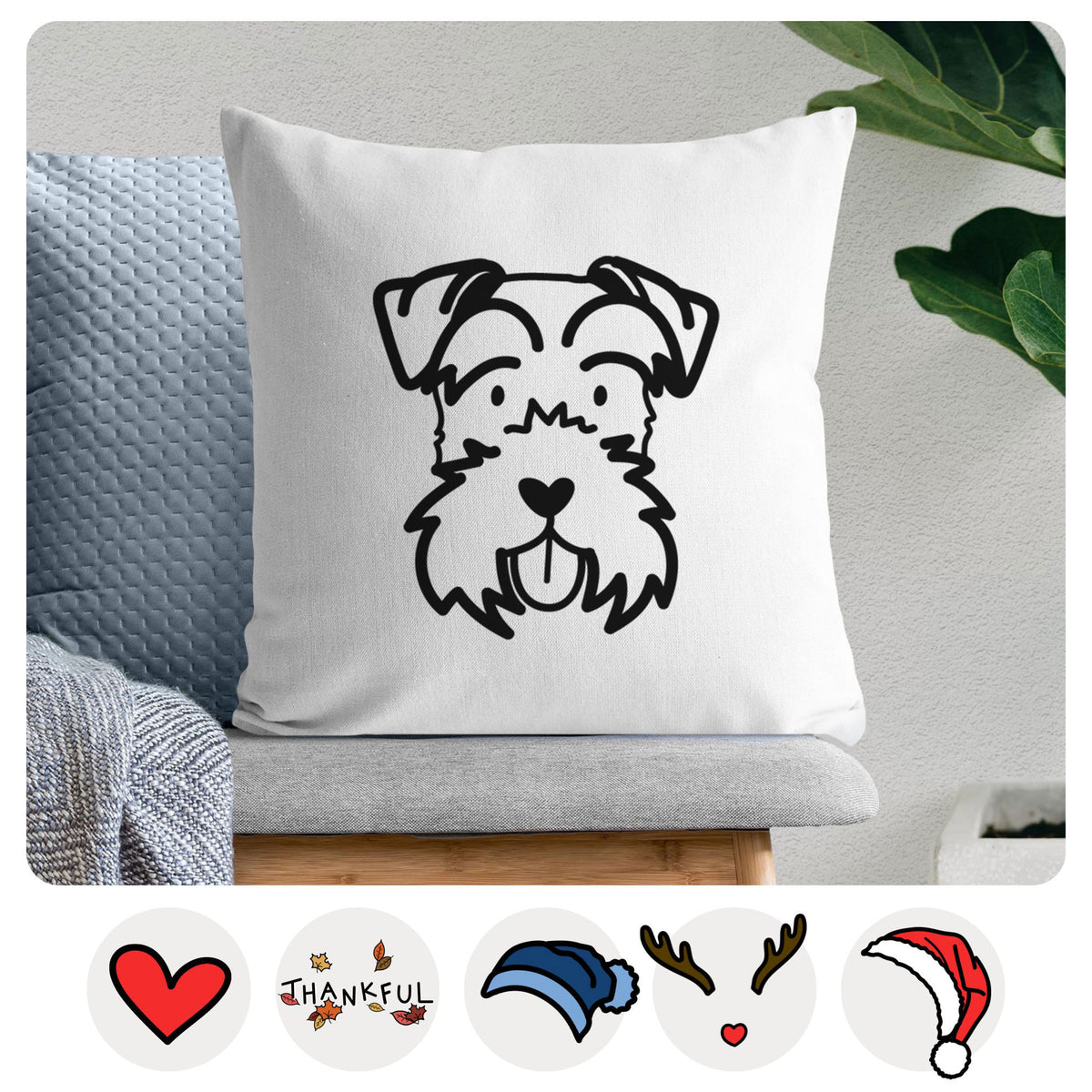 Love Always Miniature Schnauzer - Throw Pillow Cover