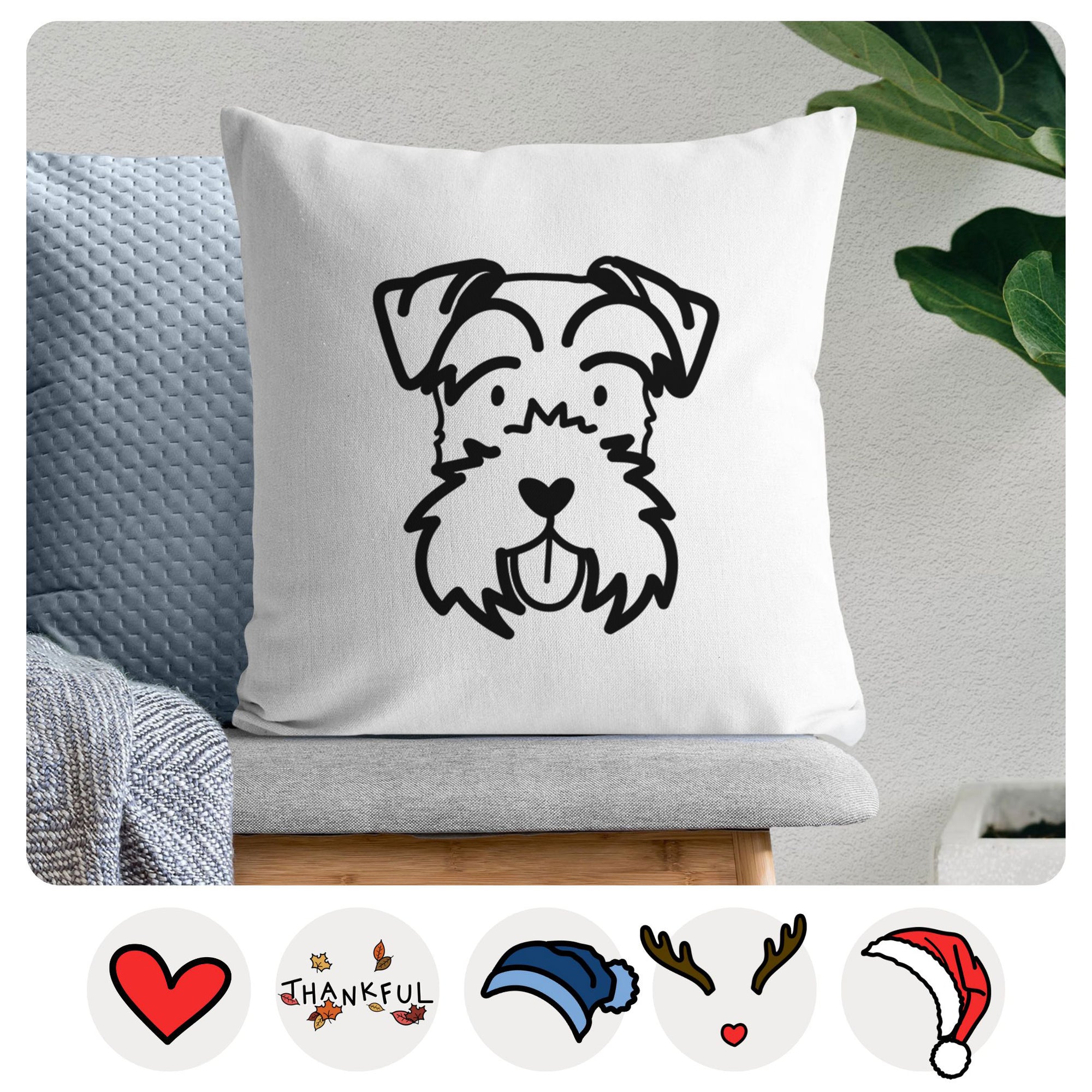 Love Always Miniature Schnauzer - Throw Pillow Cover