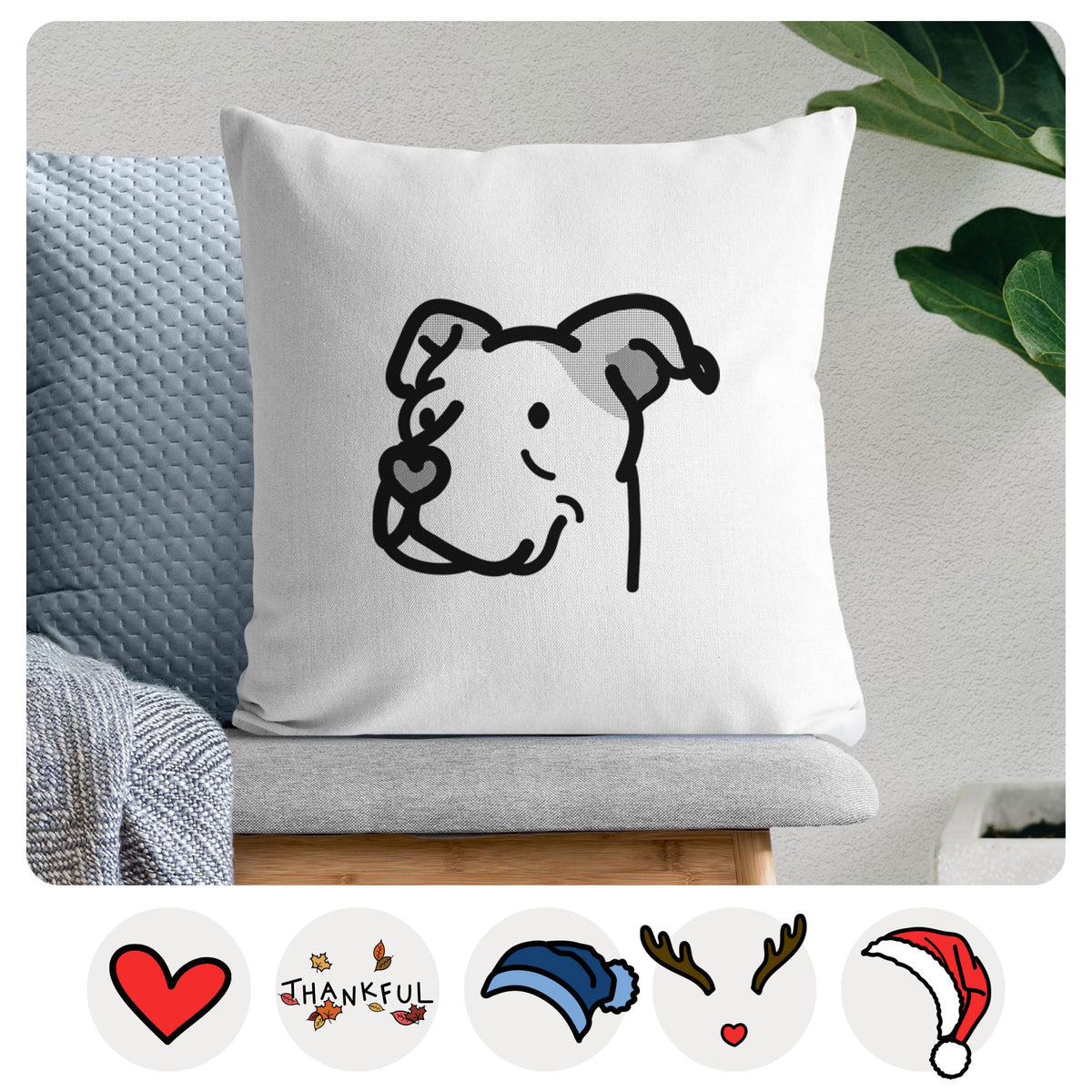 Love Always Pitbull Mix - Mr. Sir -  Throw Pillow Cover