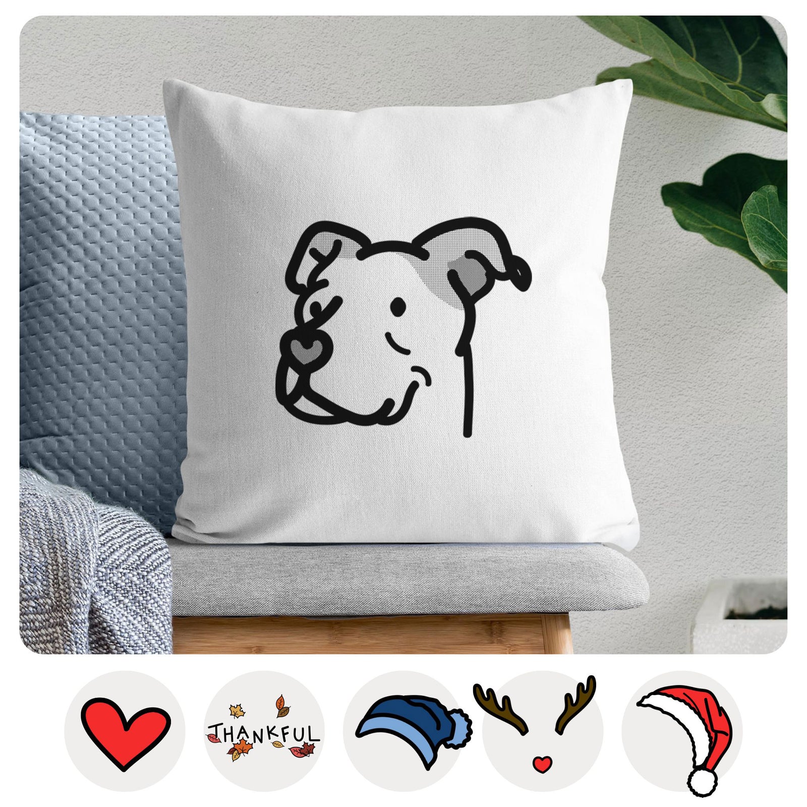 Love Always Pitbull Mix - Mr. Sir -  Throw Pillow Cover