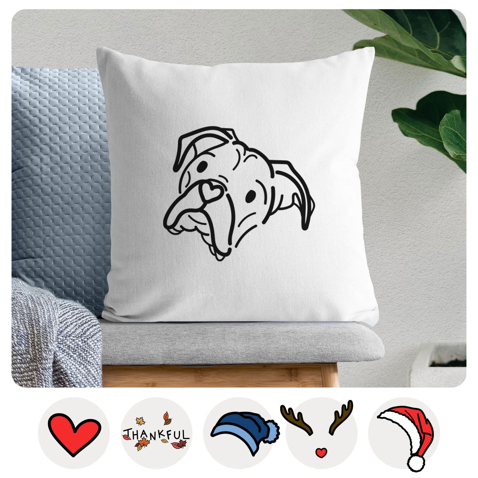 Love Always Boxer - Noodle -  Throw Pillow Cover