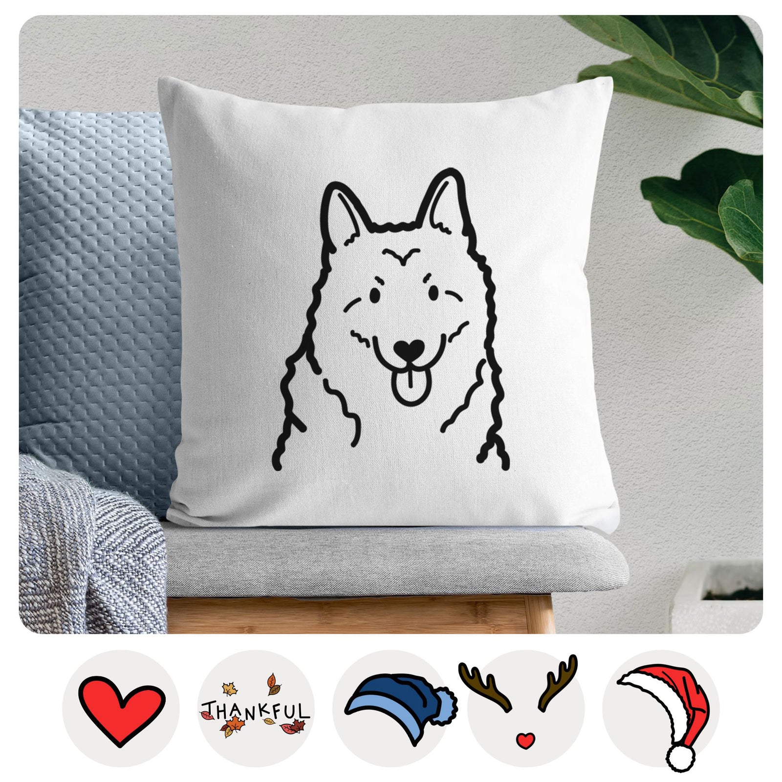 Love Always Norwegian Elkhound - Throw Pillow Cover