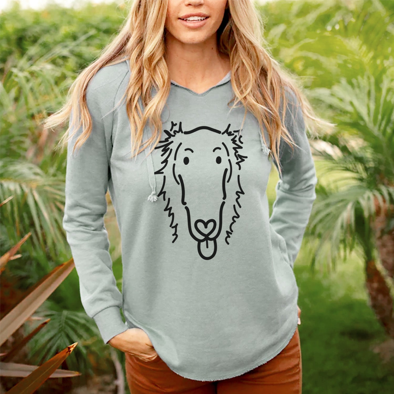 Love Always Borzoi - Opal - Cali Wave Hooded Sweatshirt