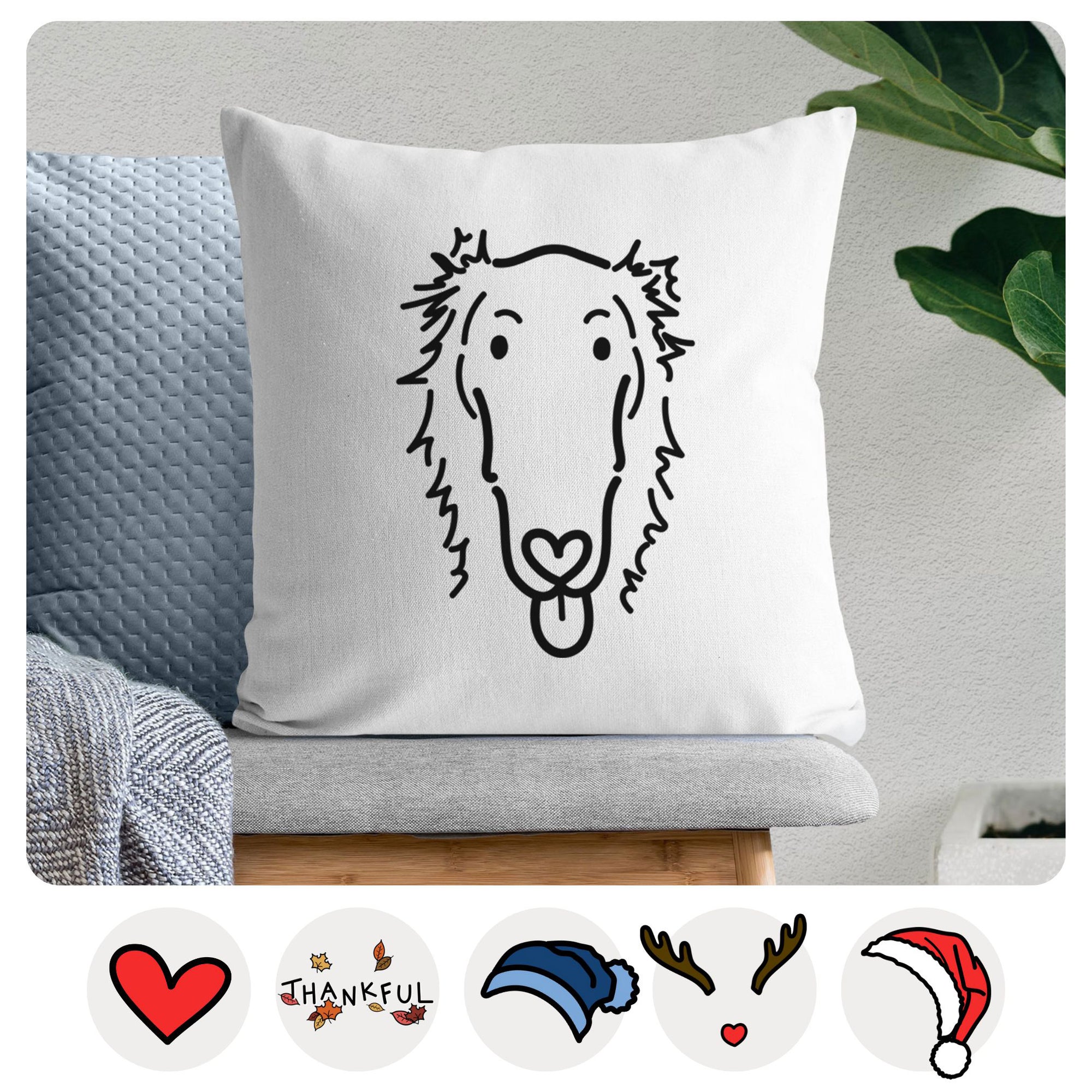 Love Always Borzoi - Opal -  Throw Pillow Cover