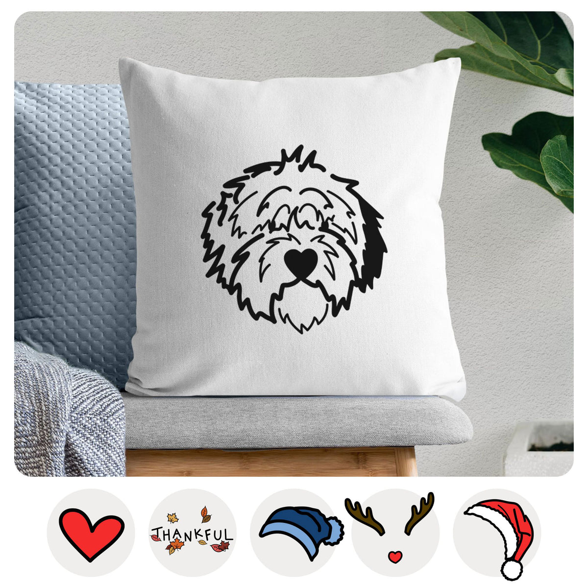 Love Always Old English Sheepdog - Penny -  Throw Pillow Cover