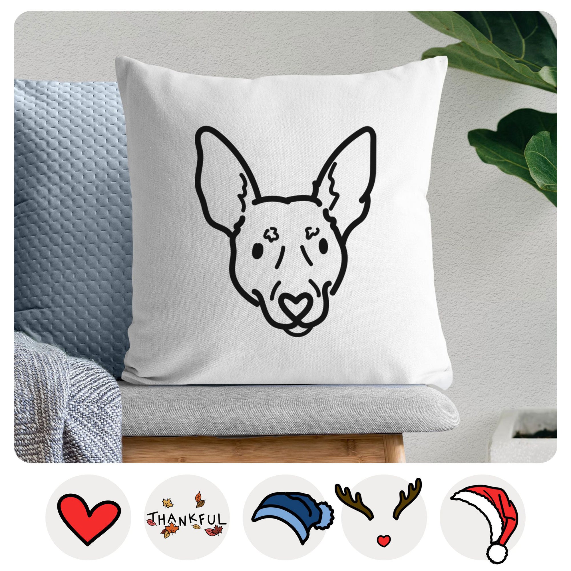 Love Always Rat Terrier - Penny -  Throw Pillow Cover