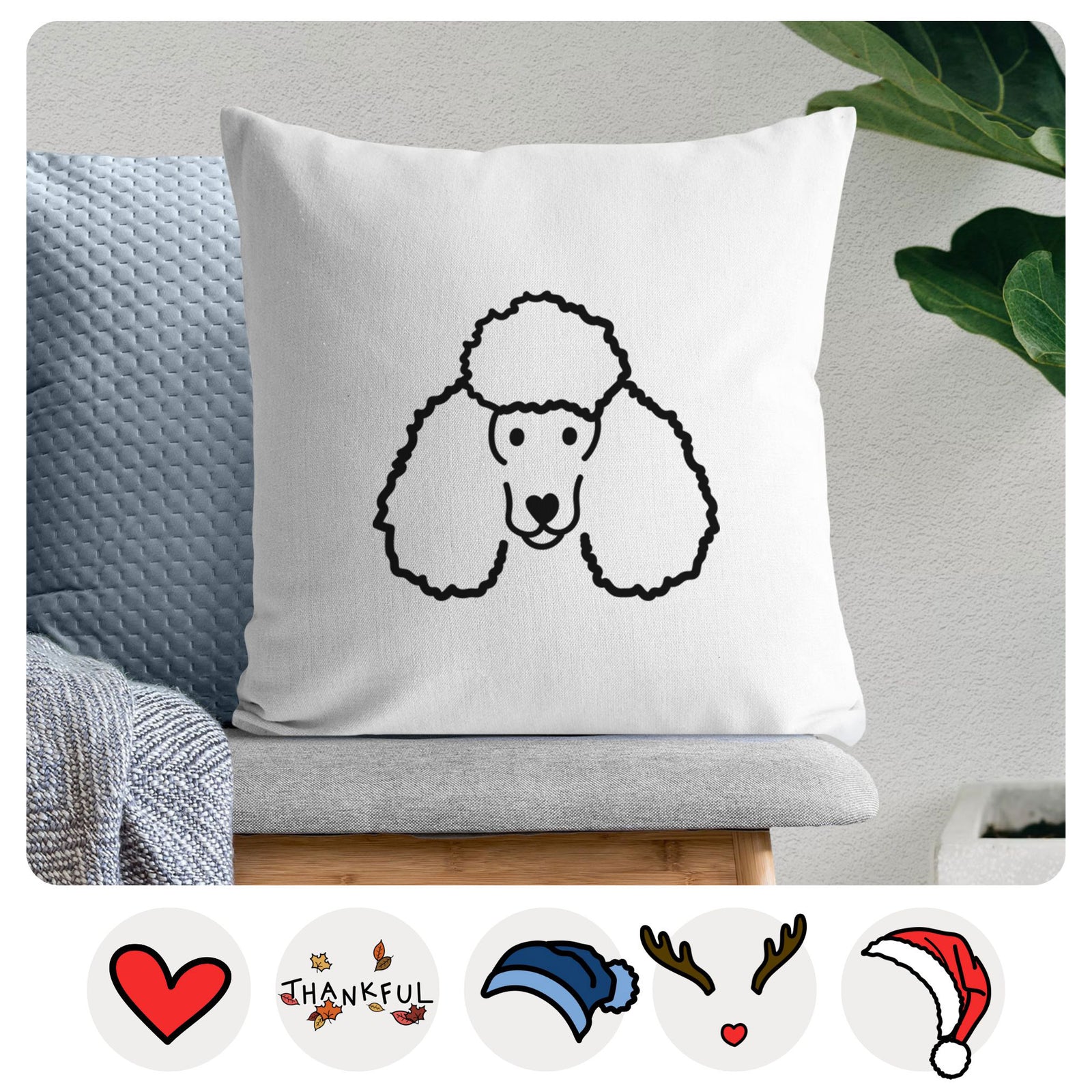 Love Always Poodle - Throw Pillow Cover
