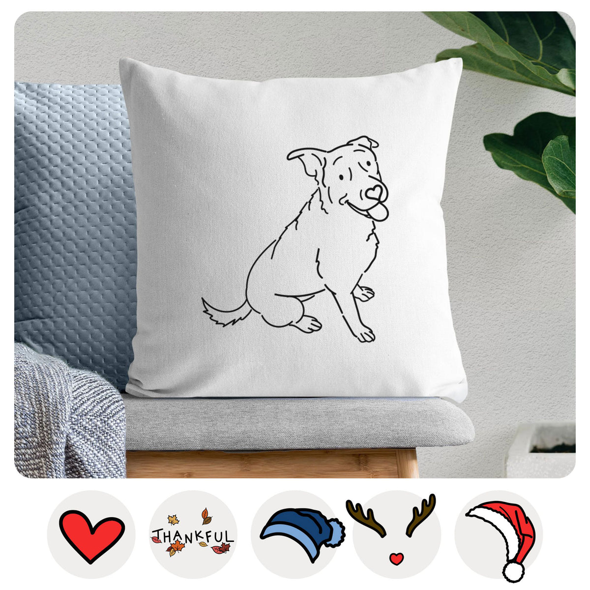 Love Always Rottweiler Mix - Rocky -  Throw Pillow Cover