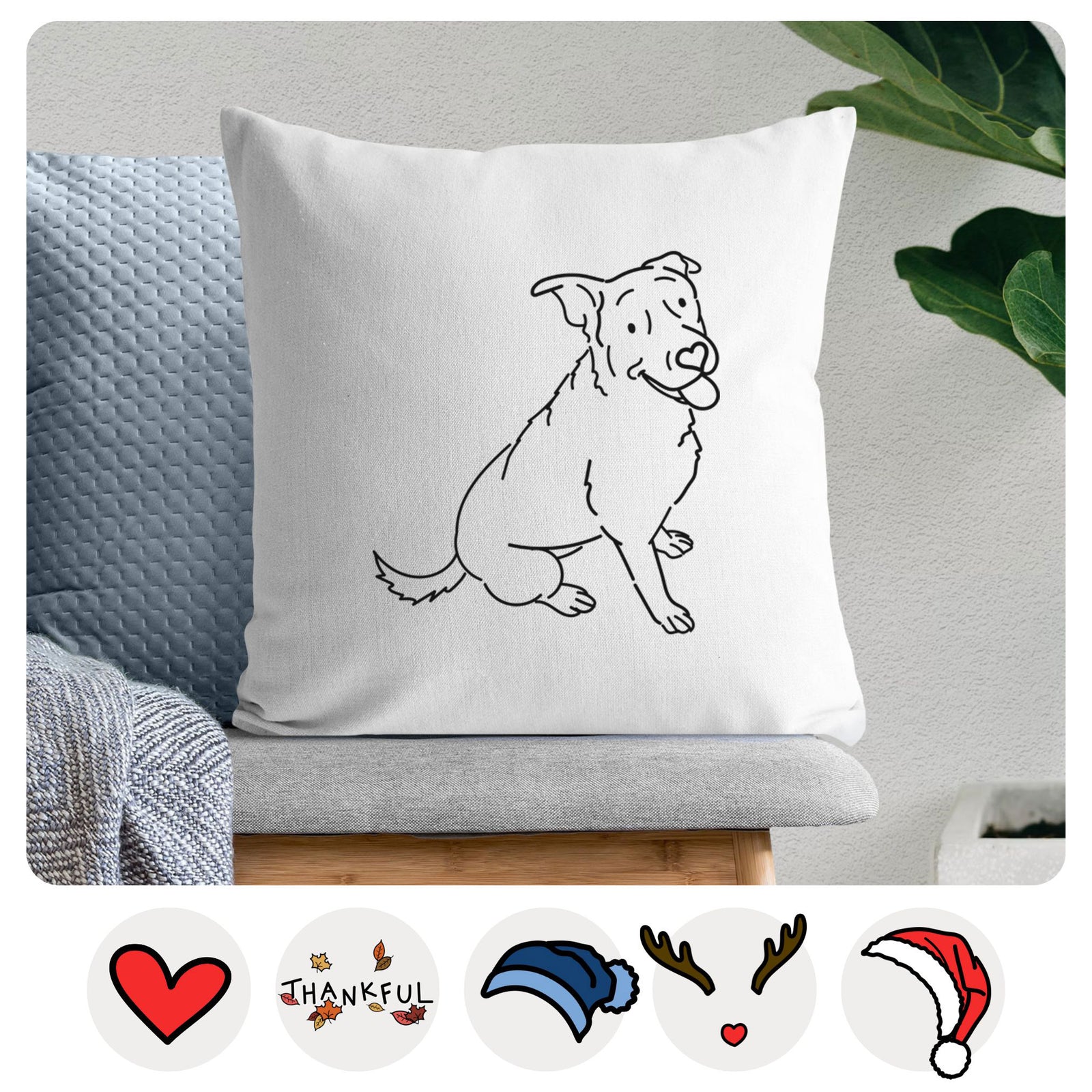 Love Always Rottweiler Mix - Rocky -  Throw Pillow Cover