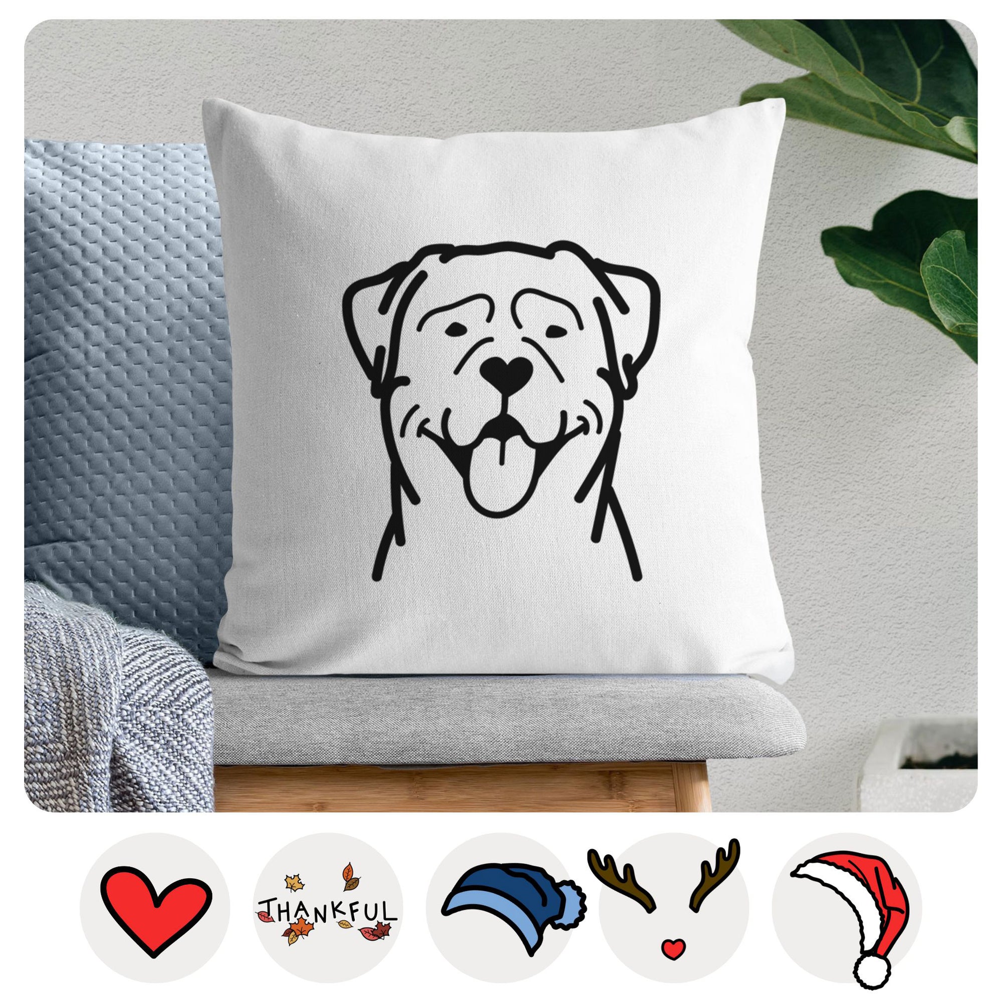 Love Always Rottweiler - Throw Pillow Cover