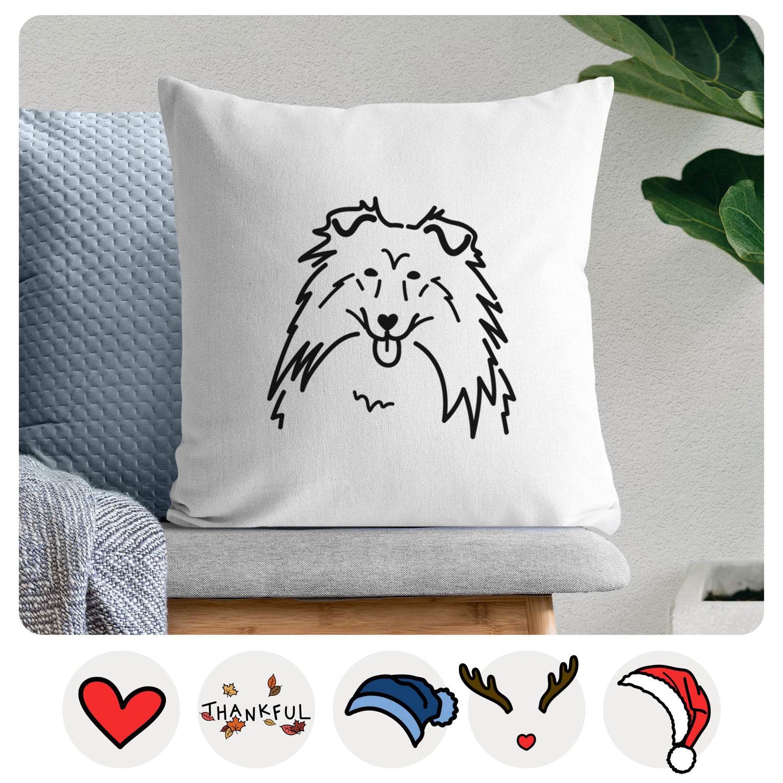 Love Always Rough Collie - Throw Pillow Cover