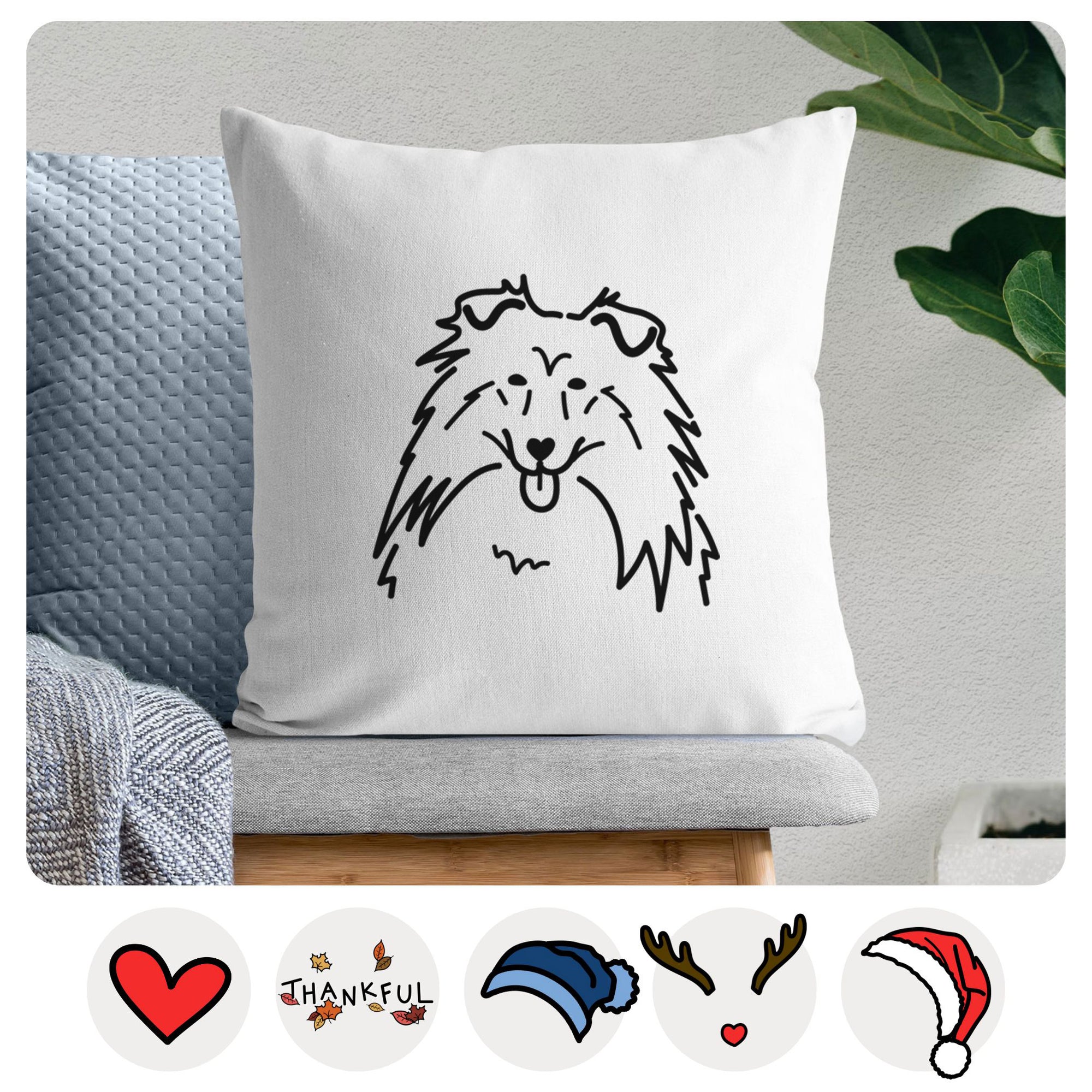 Love Always Rough Collie - Throw Pillow Cover