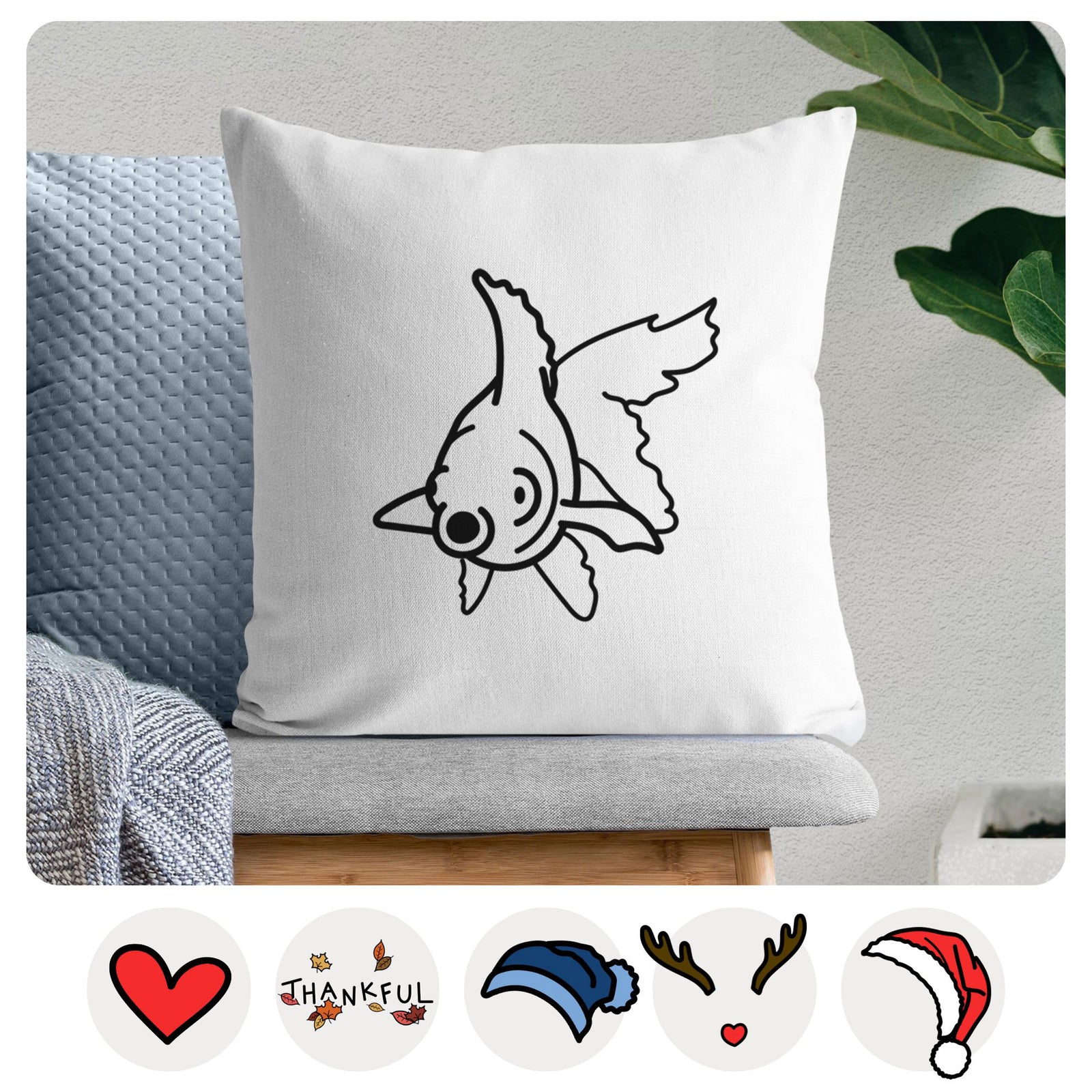 Love Always Goldfish - Ruby -  Throw Pillow Cover