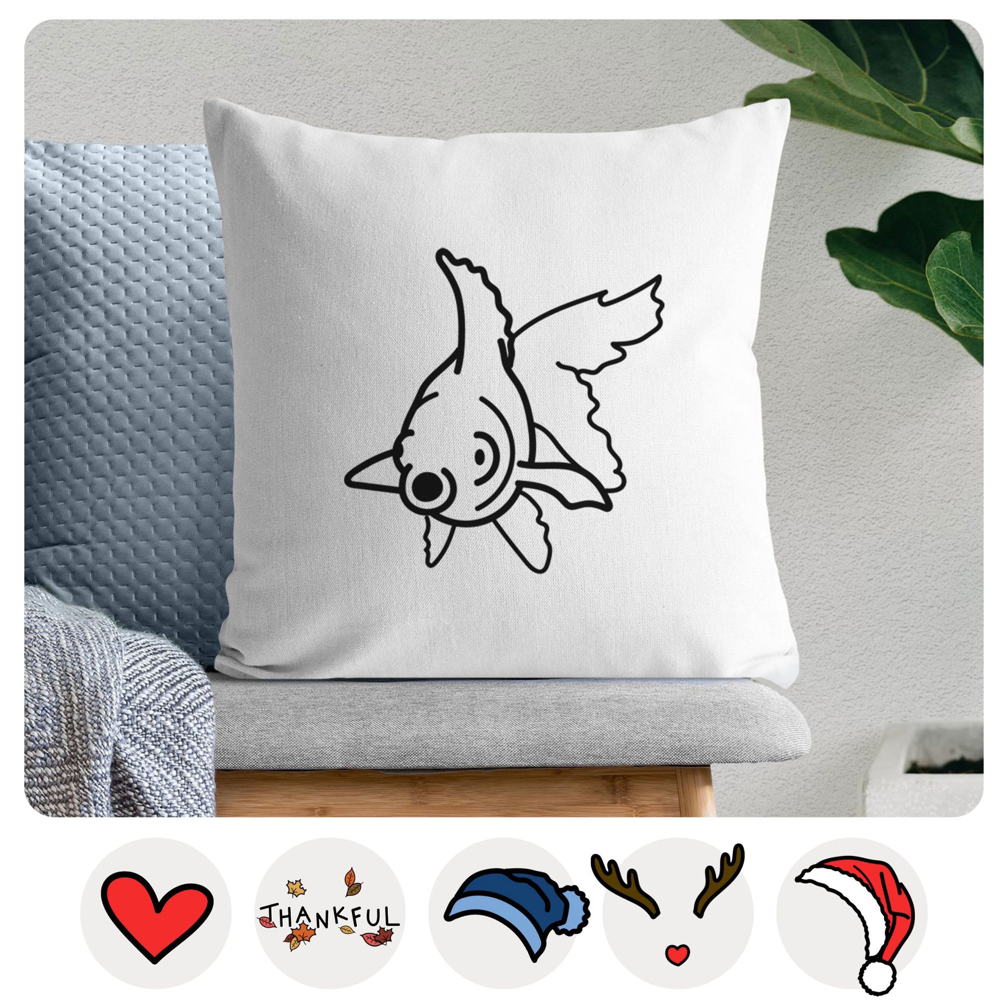 Love Always Goldfish - Ruby -  Throw Pillow Cover