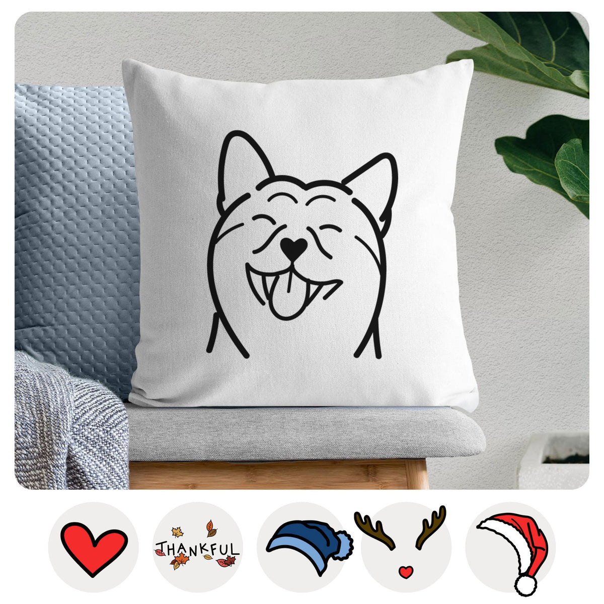 Love Always Shiba Inu - Throw Pillow Cover