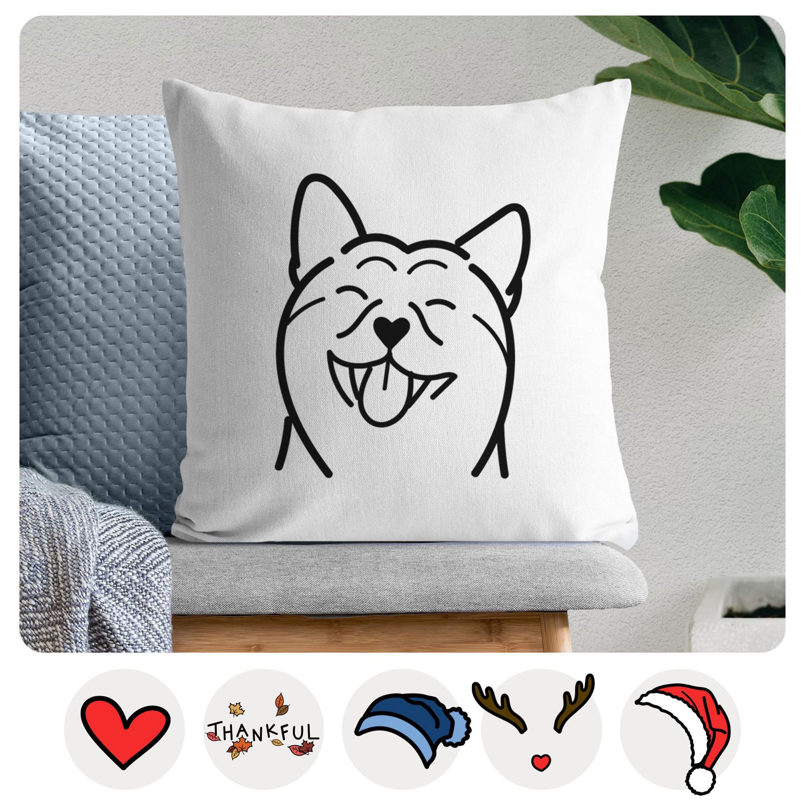 Love Always Shiba Inu - Throw Pillow Cover
