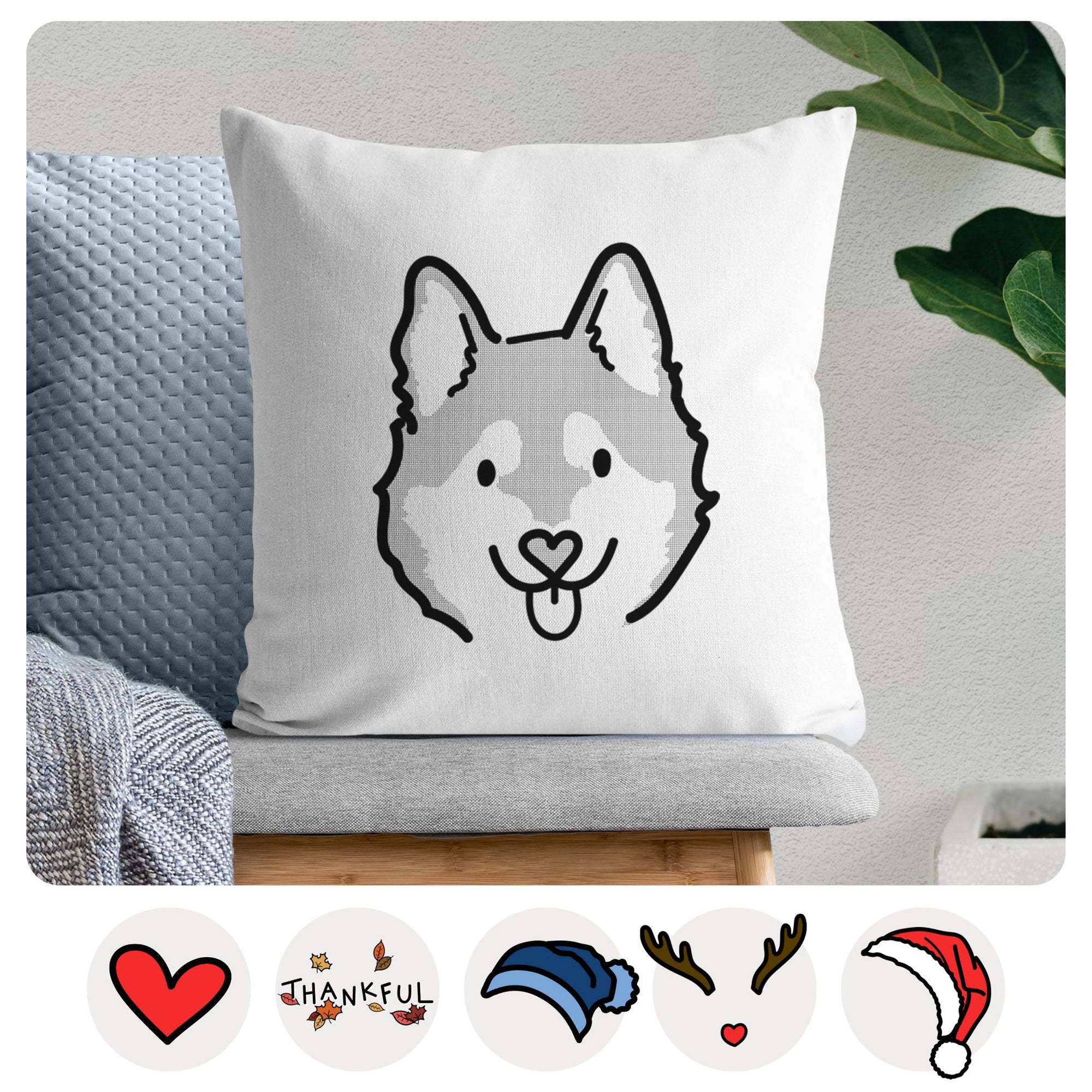 Love Always Alaskan Klee Kai - Sitka -  Throw Pillow Cover