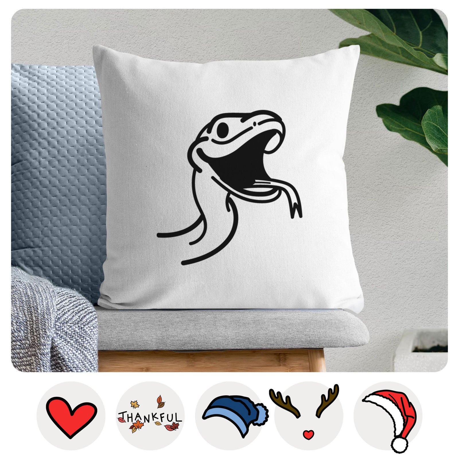 Love Always Snake - Spike -  Throw Pillow Cover