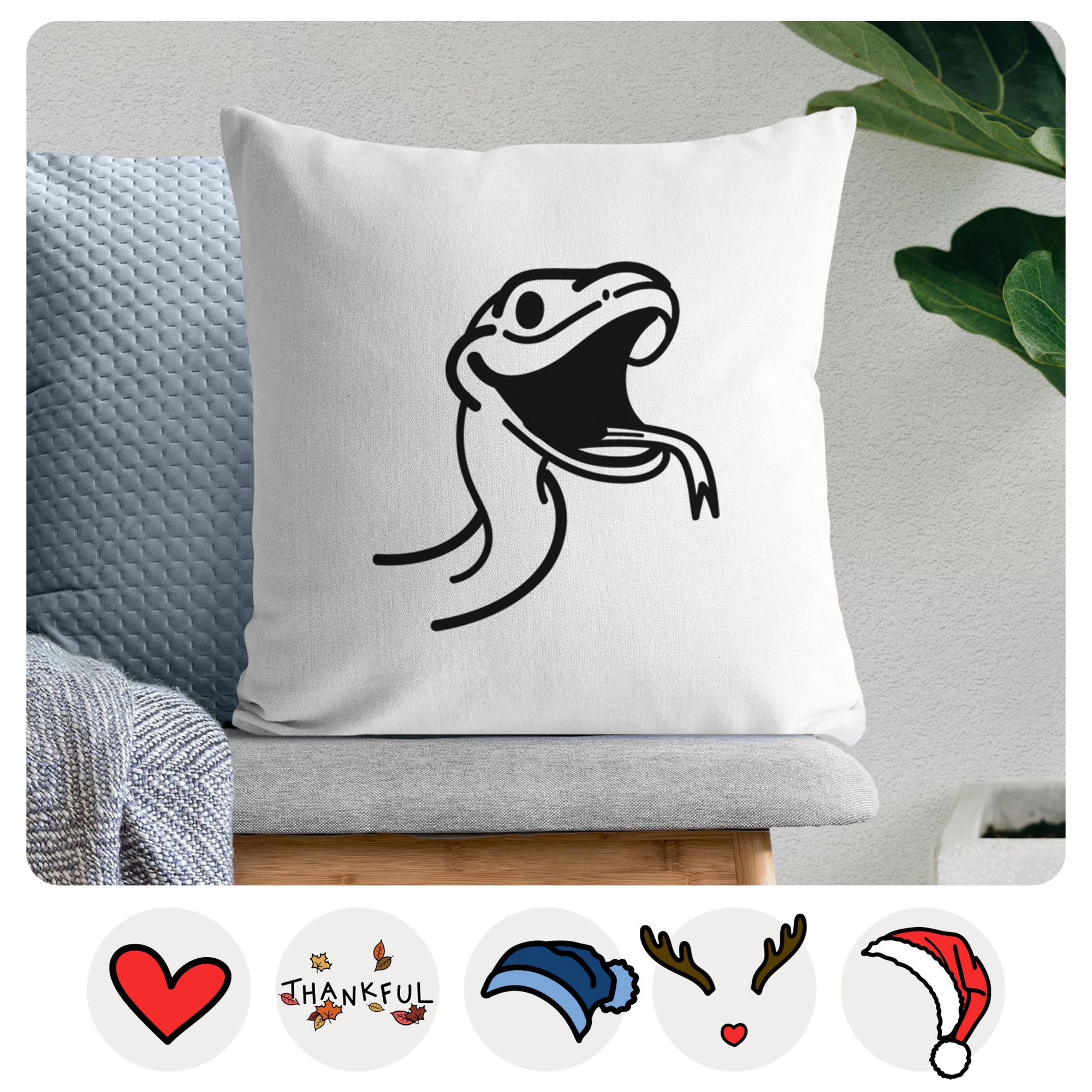 Love Always Snake - Spike -  Throw Pillow Cover