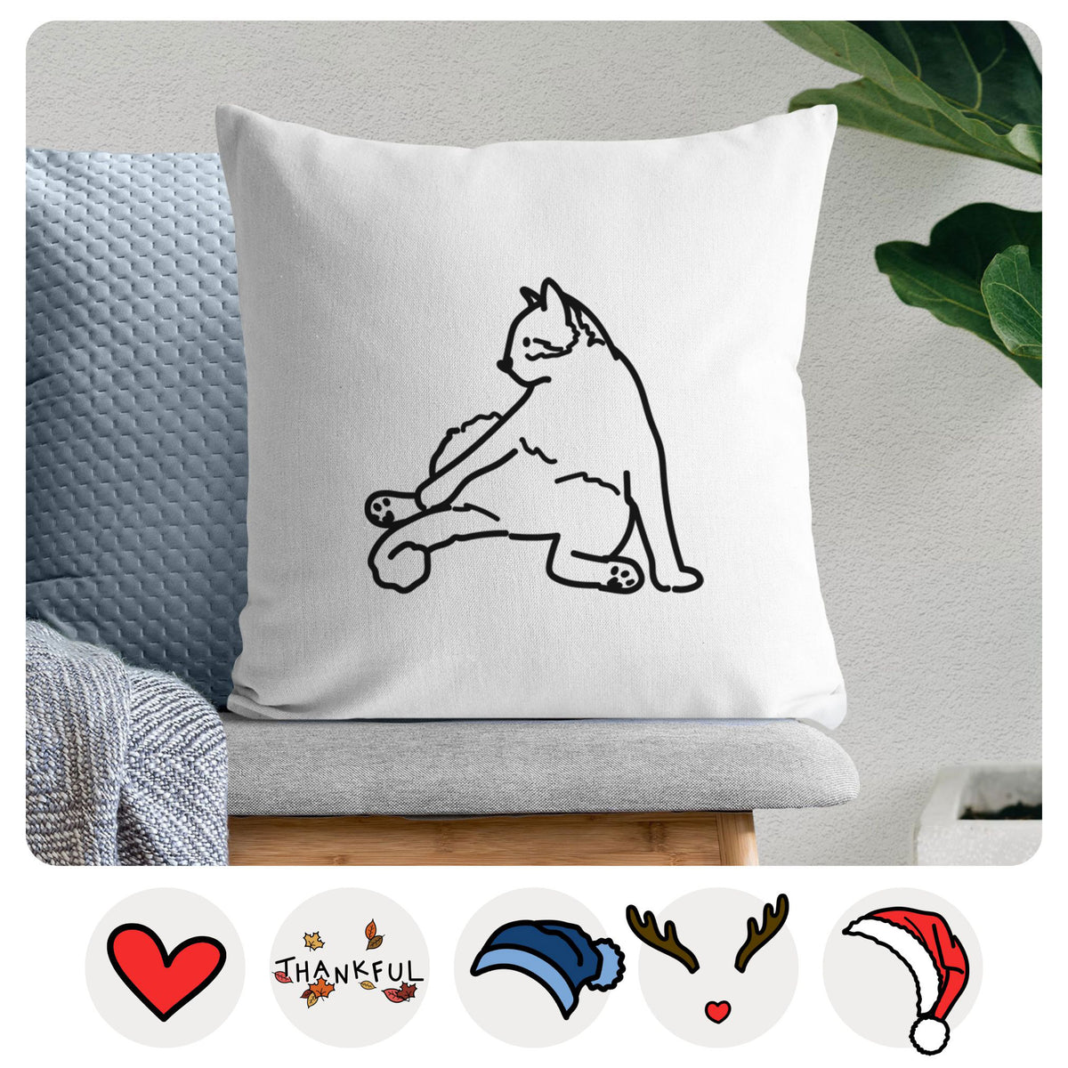 Love Always Cat - Tom -  Throw Pillow Cover