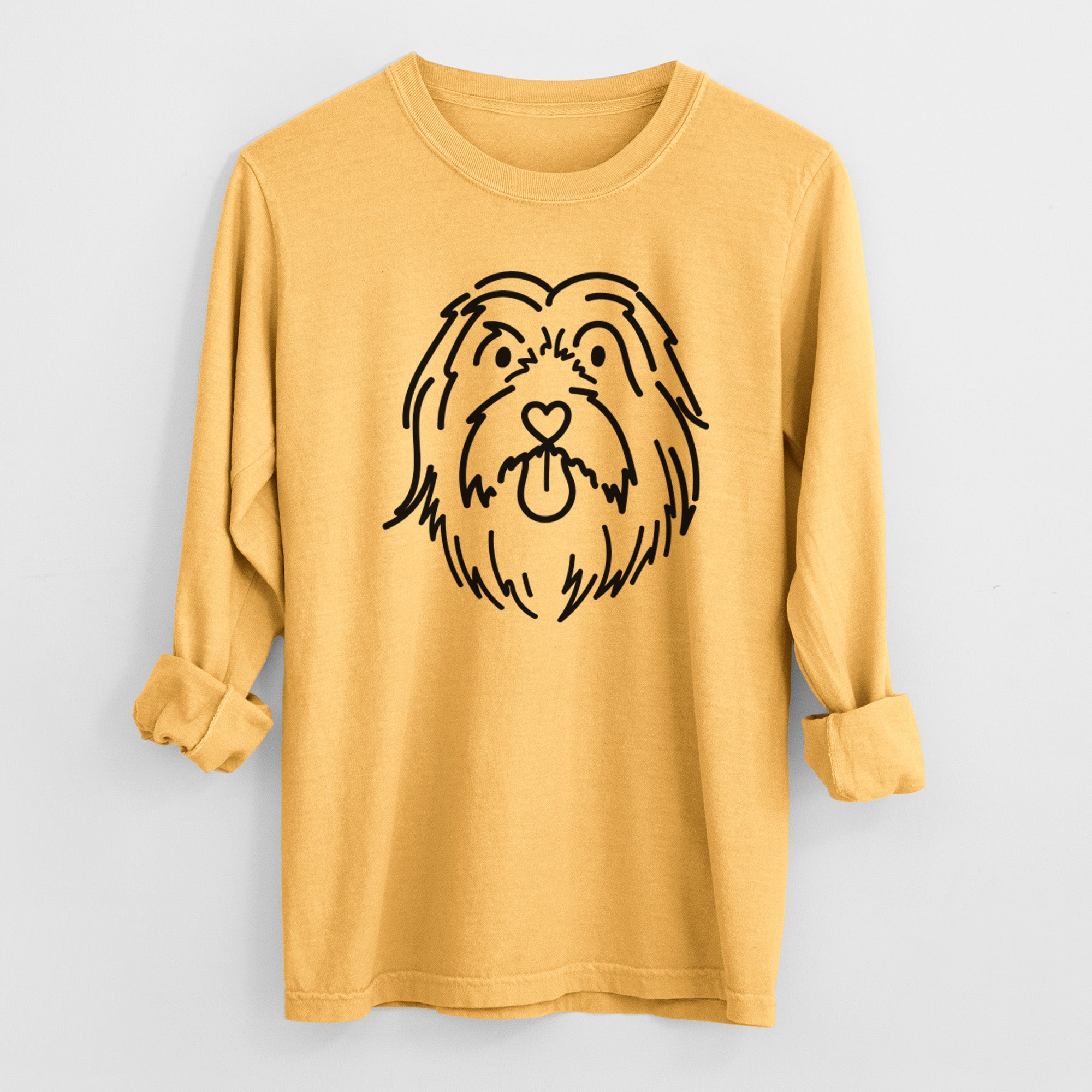 Love Always Bearded Collie - Tucker - Heavyweight 100% Cotton Long Sleeve