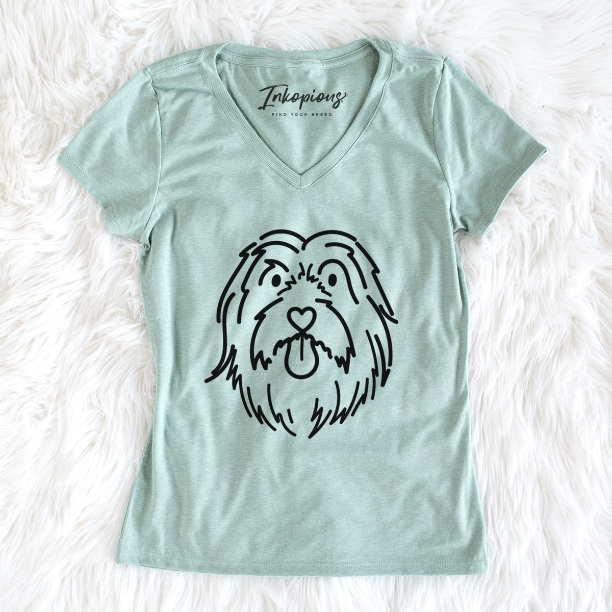 Love Always Bearded Collie - Tucker - Women's Perfect V-neck Shirt