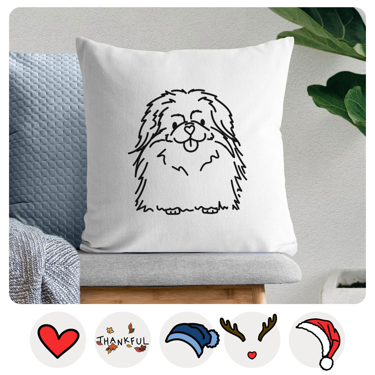 Love Always Pekingese - Viv -  Throw Pillow Cover