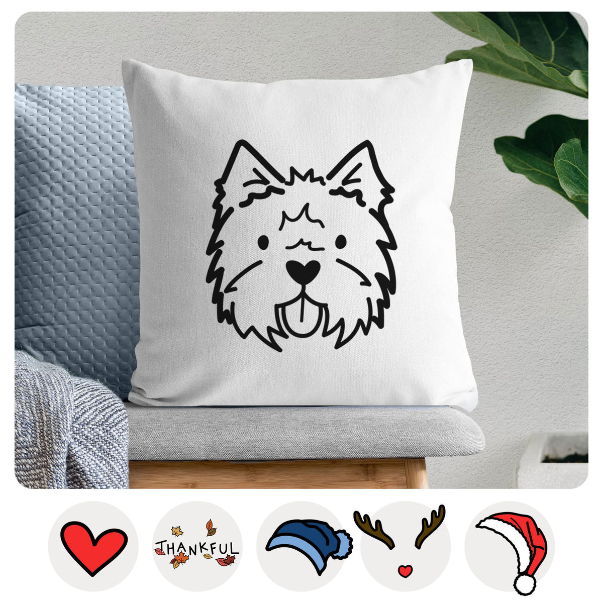Love Always West Highland Terrier - Throw Pillow Cover