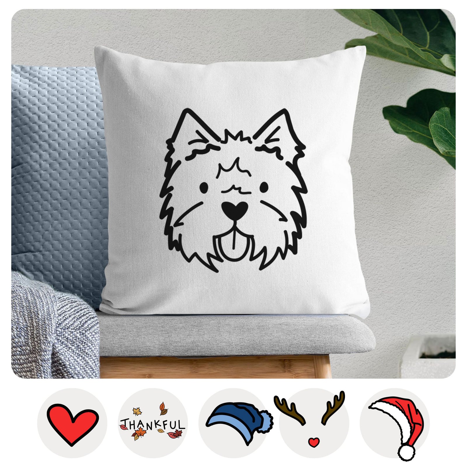 Love Always West Highland Terrier - Throw Pillow Cover