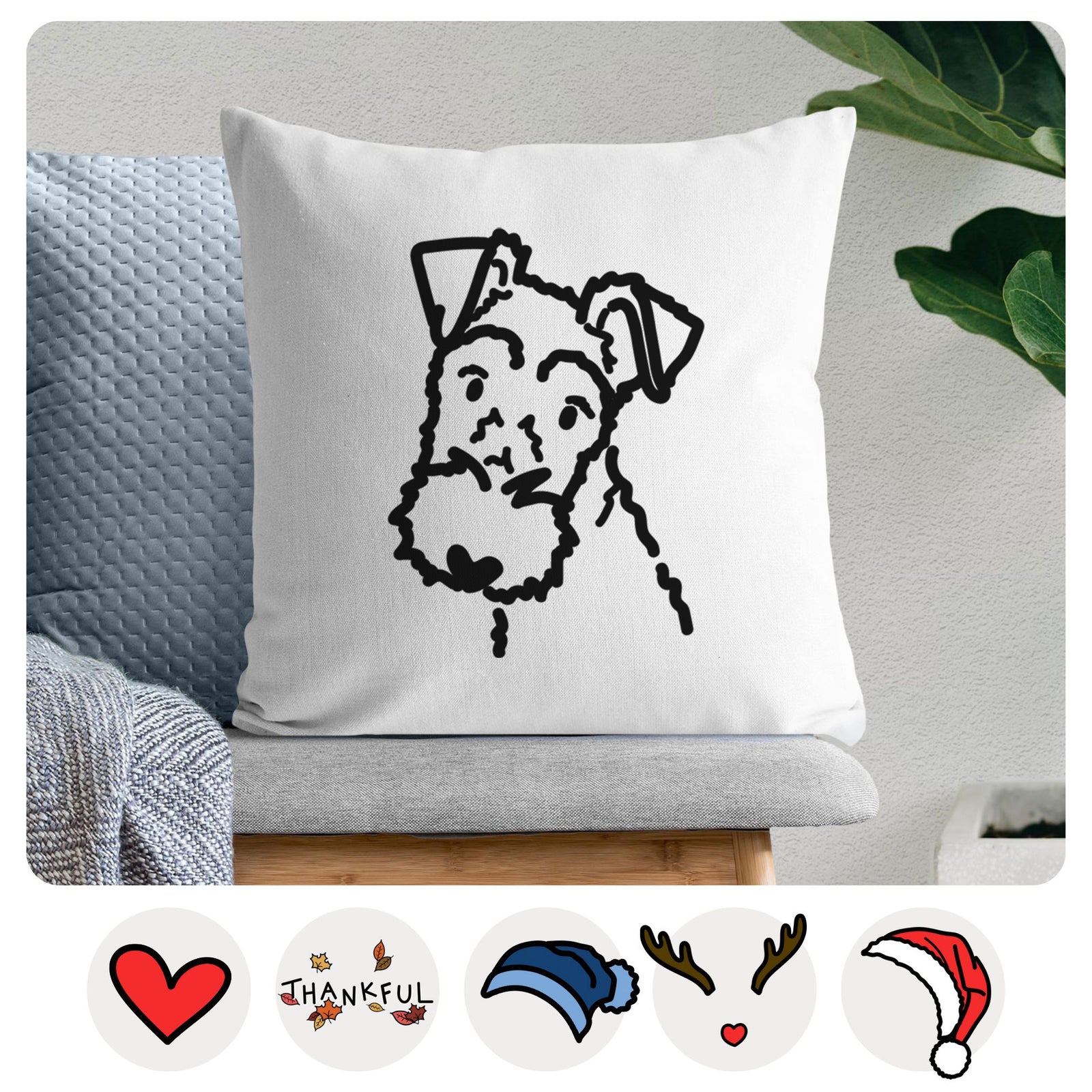 Love Always Wire Fox Terrier - Throw Pillow Cover