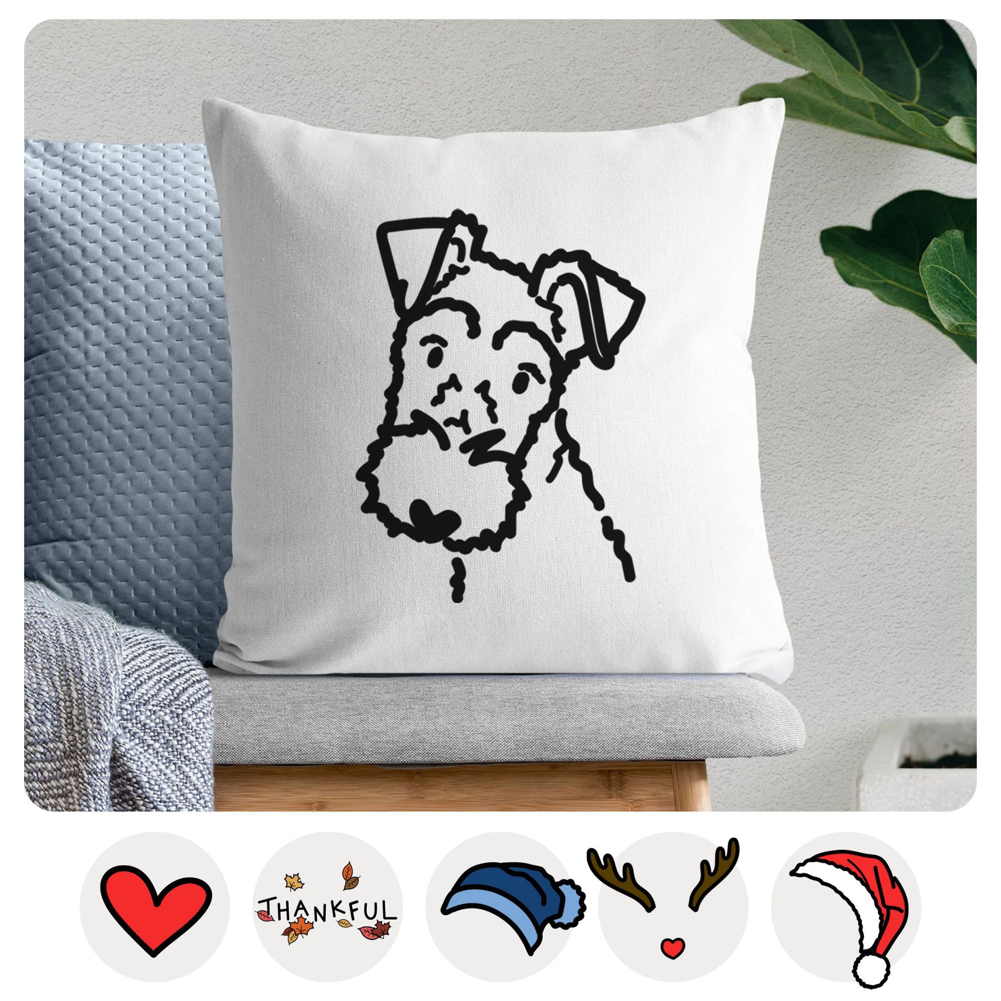 Love Always Wire Fox Terrier - Throw Pillow Cover