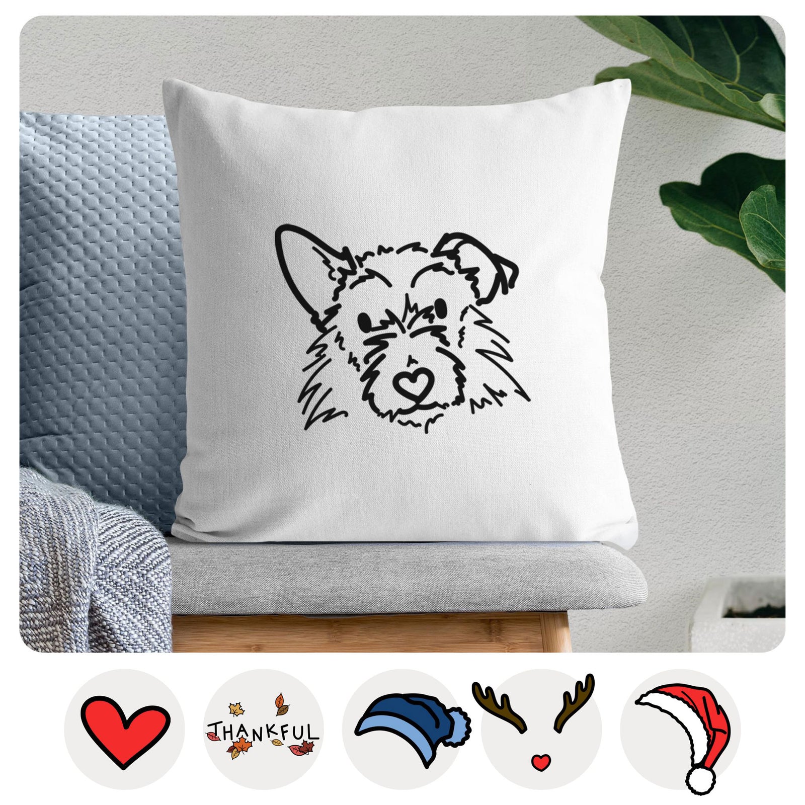 Love Always Terrier Mix - Ziggy -  Throw Pillow Cover