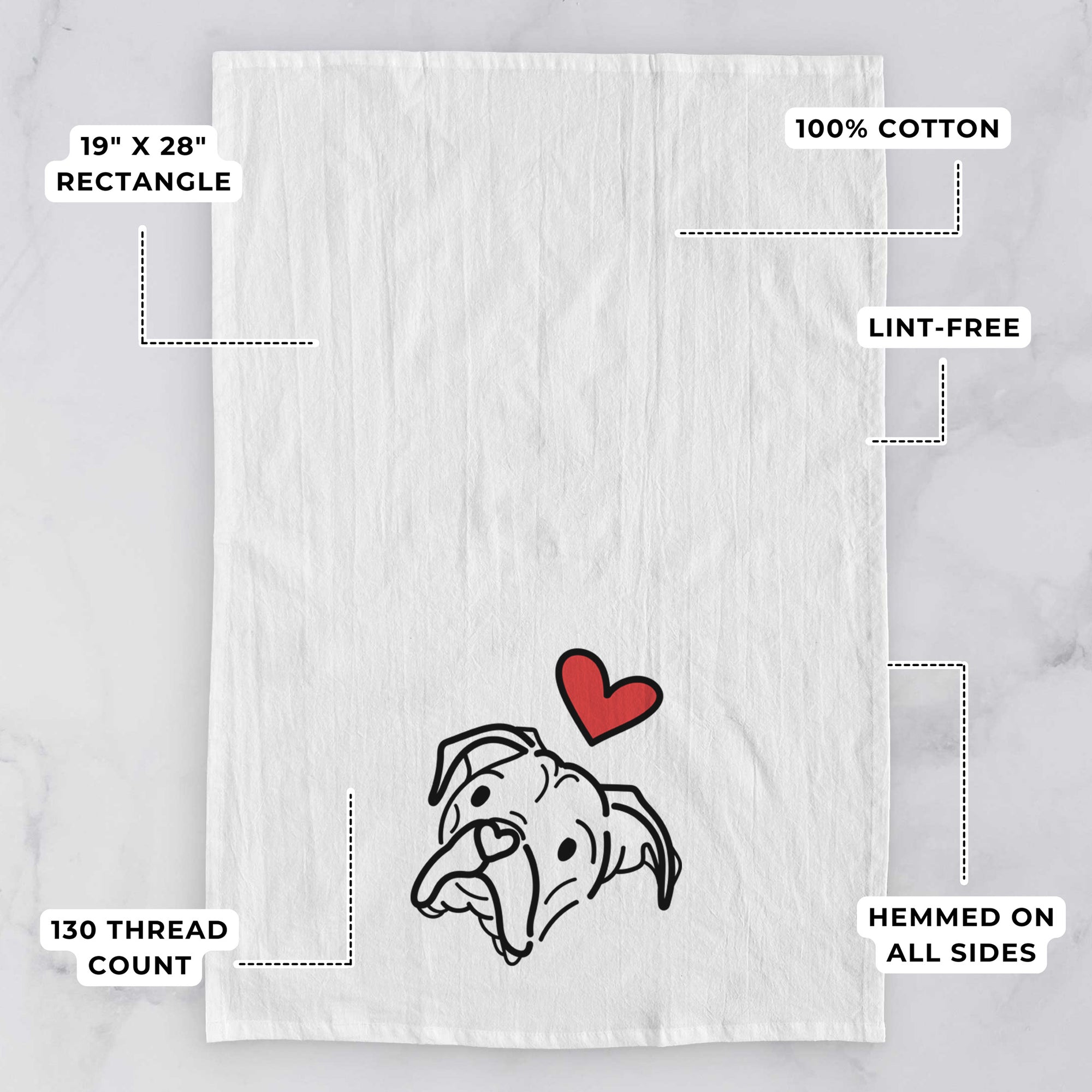 Love Always Boxer - Noodle - Tea Towel