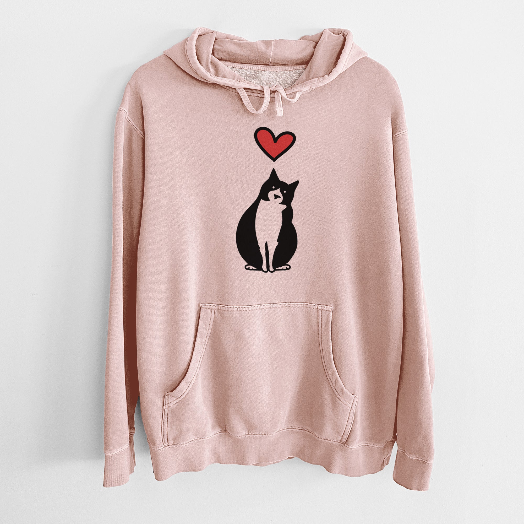 Love Always Tuxedo Cat - Oliver - Unisex Pigment Dyed Hoodie