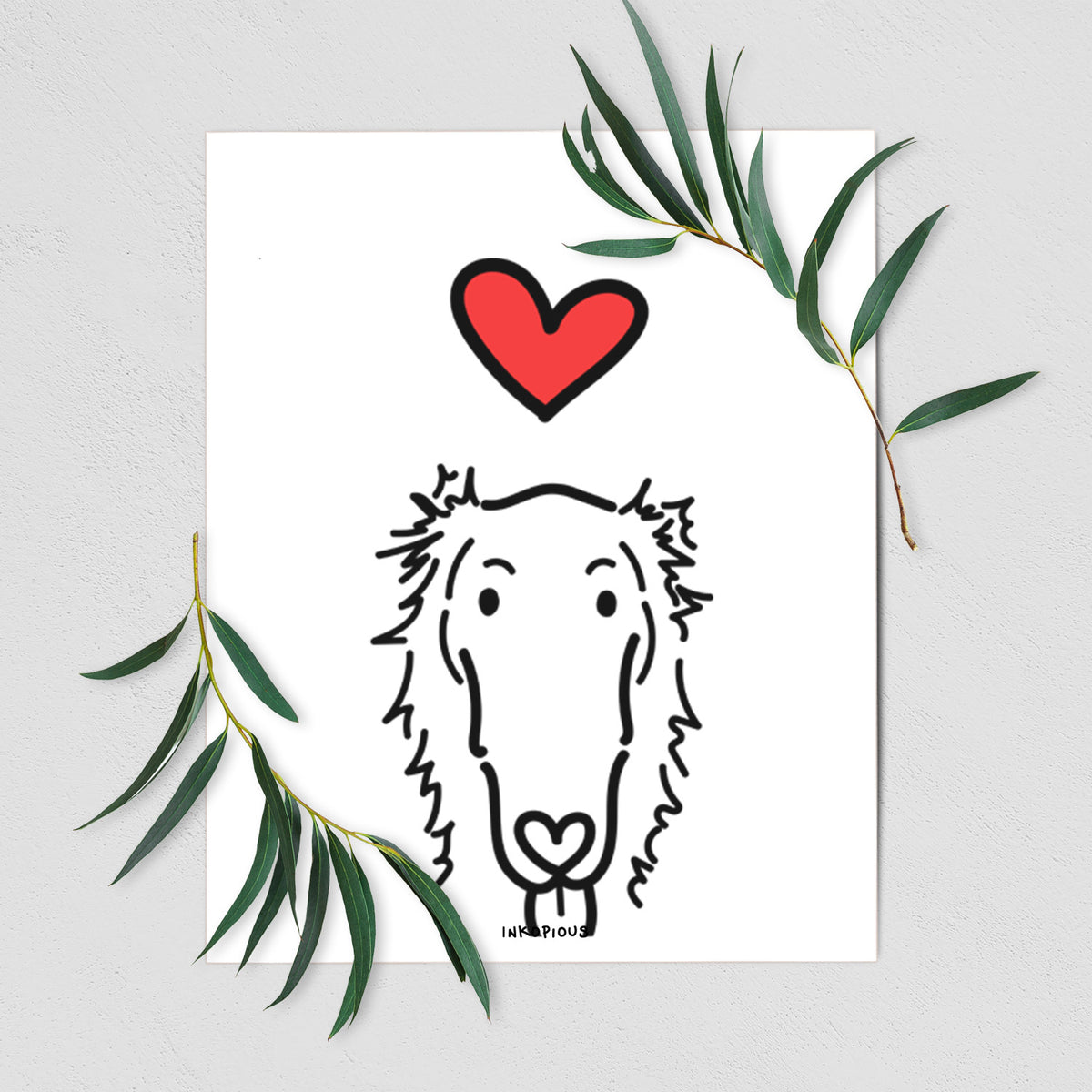 Love Always Borzoi - Opal Art Print