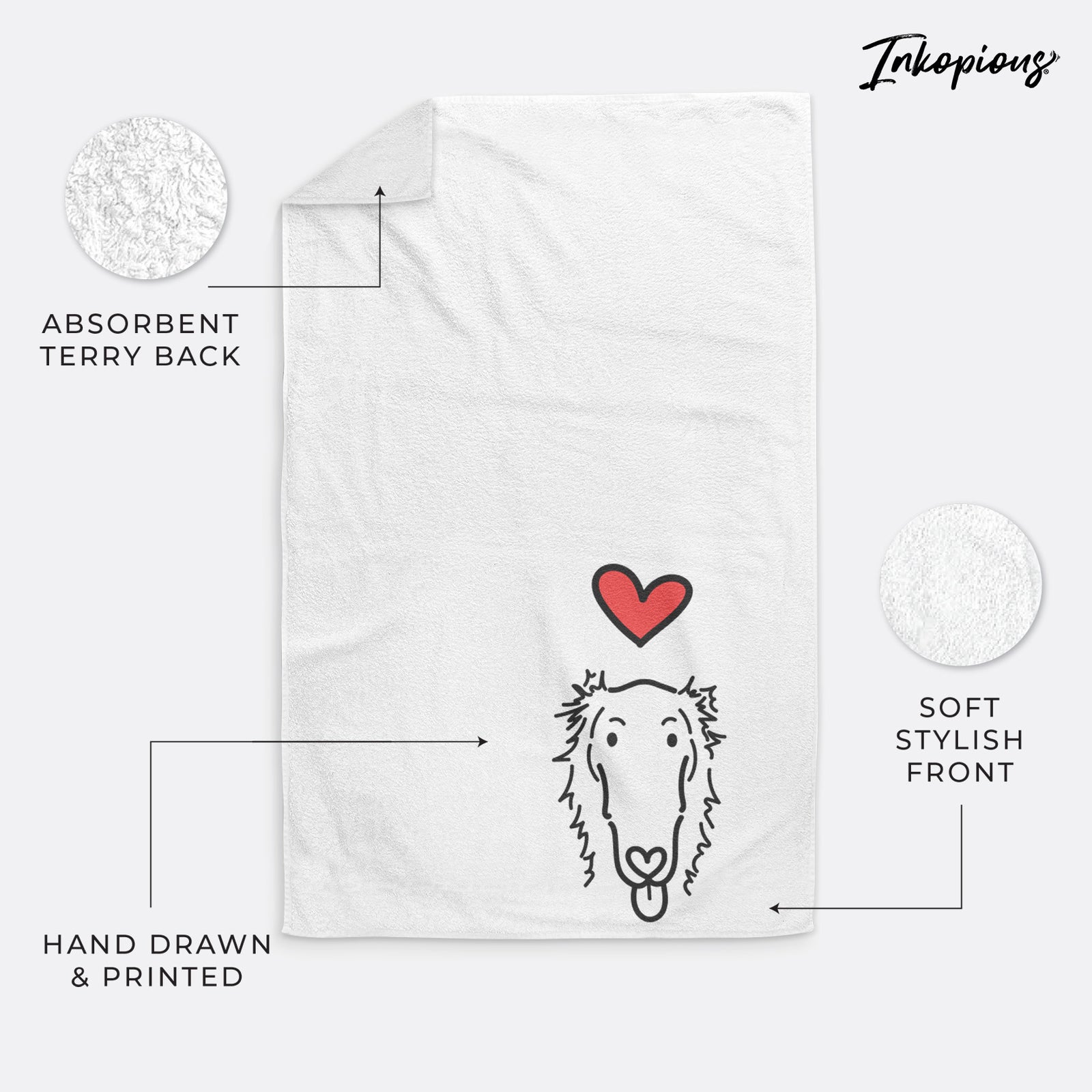 Love Always Borzoi - Opal - Decorative Hand Towel