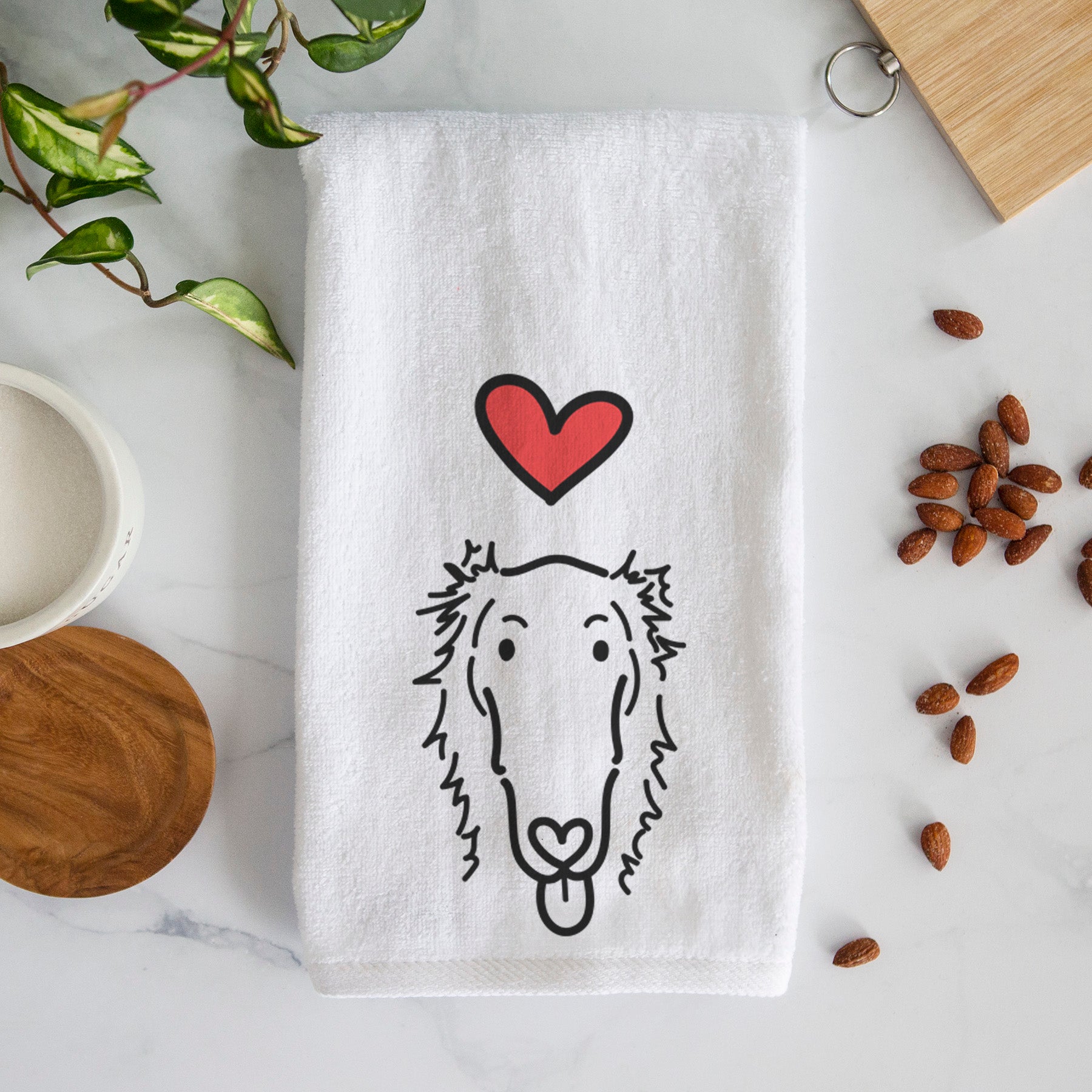 Love Always Borzoi - Opal - Decorative Hand Towel