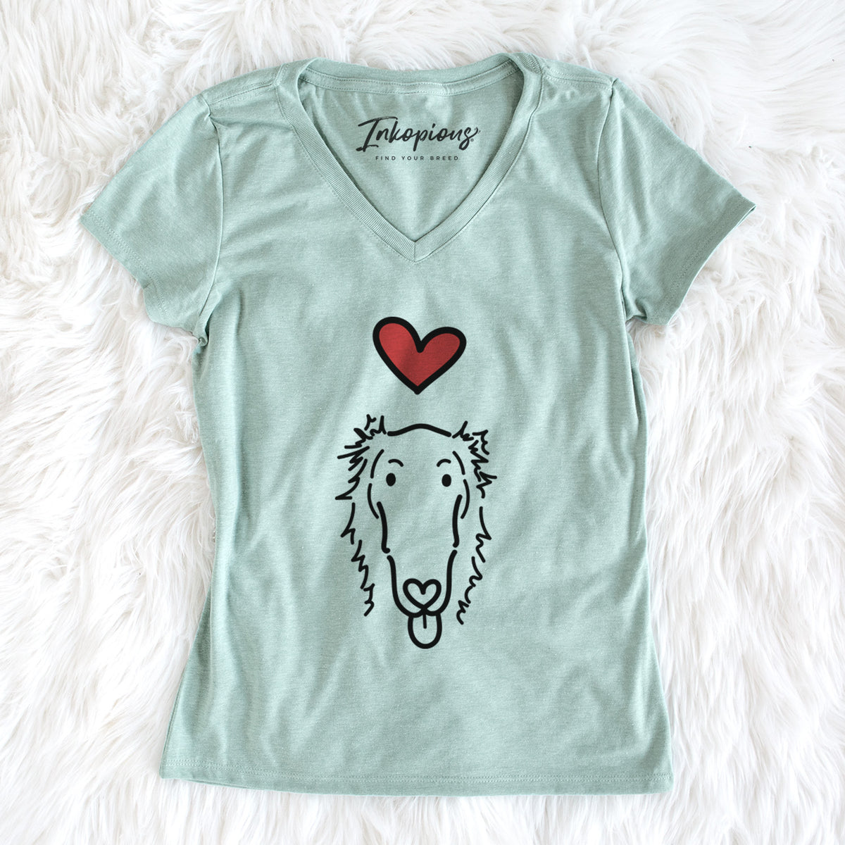 Love Always Borzoi - Opal - Women&#39;s Perfect V-neck Shirt