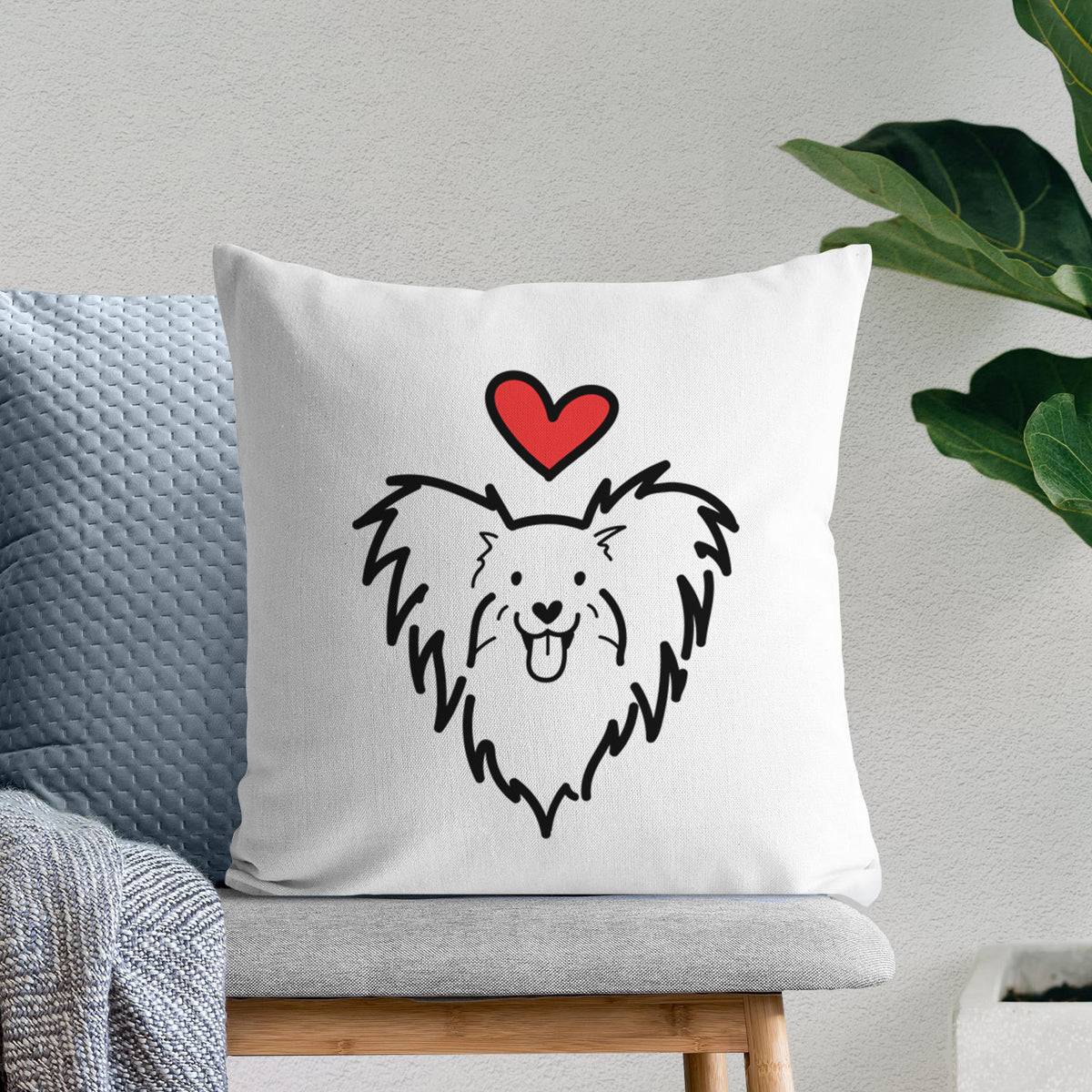 Love Always Papillon - Throw Pillow Cover