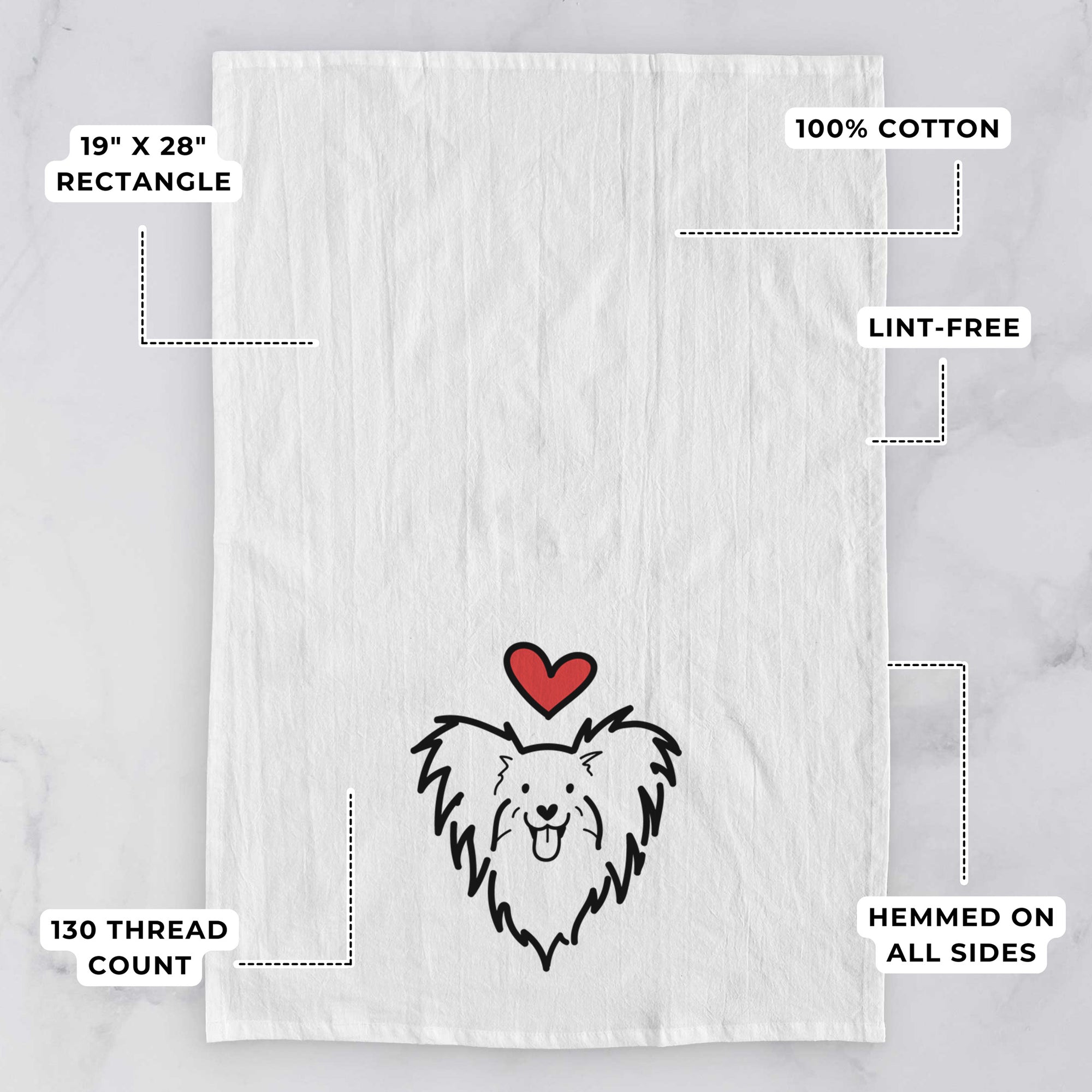 Love Always Papillon - Tea Towel