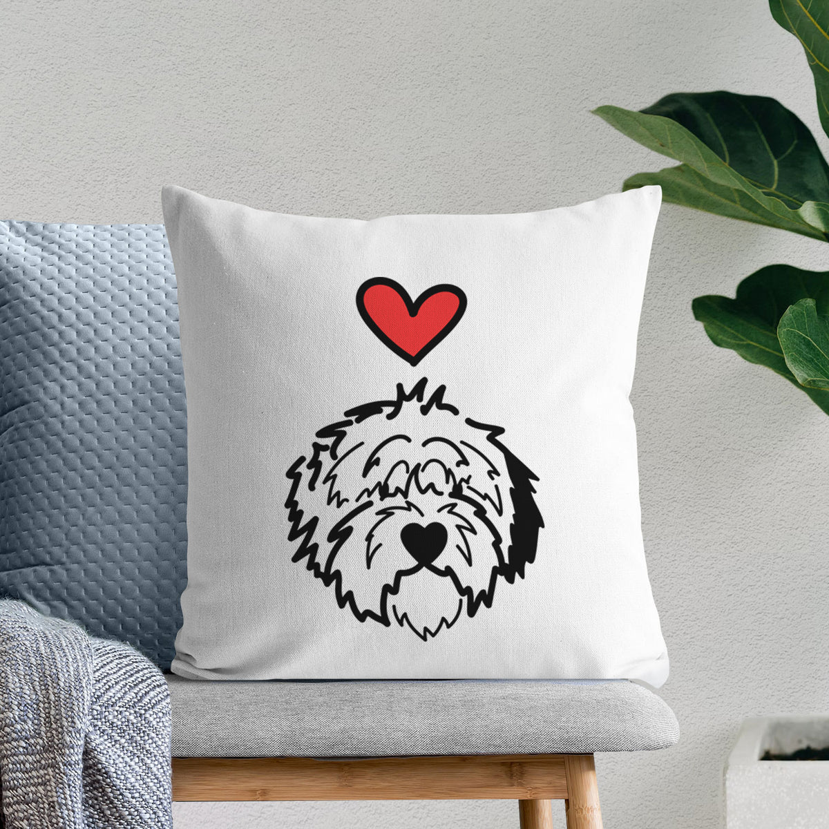 Love Always Old English Sheepdog - Penny -  Throw Pillow Cover