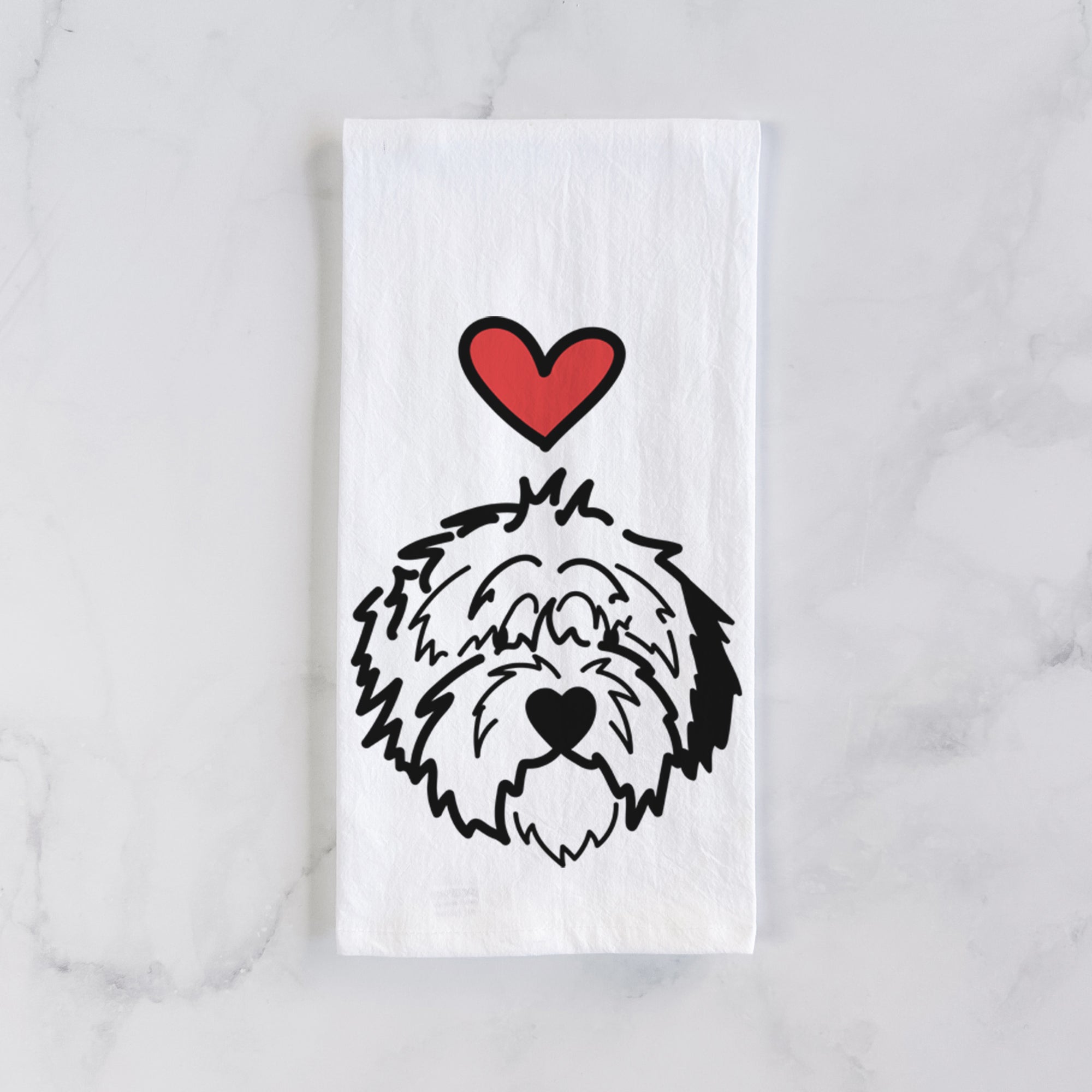 Love Always Old English Sheepdog - Penny - Tea Towel