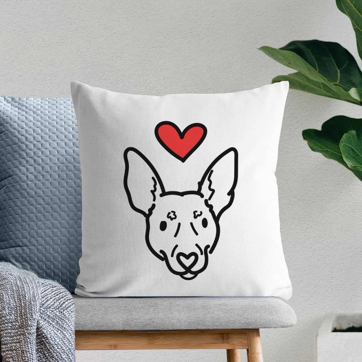 Love Always Rat Terrier - Penny -  Throw Pillow Cover