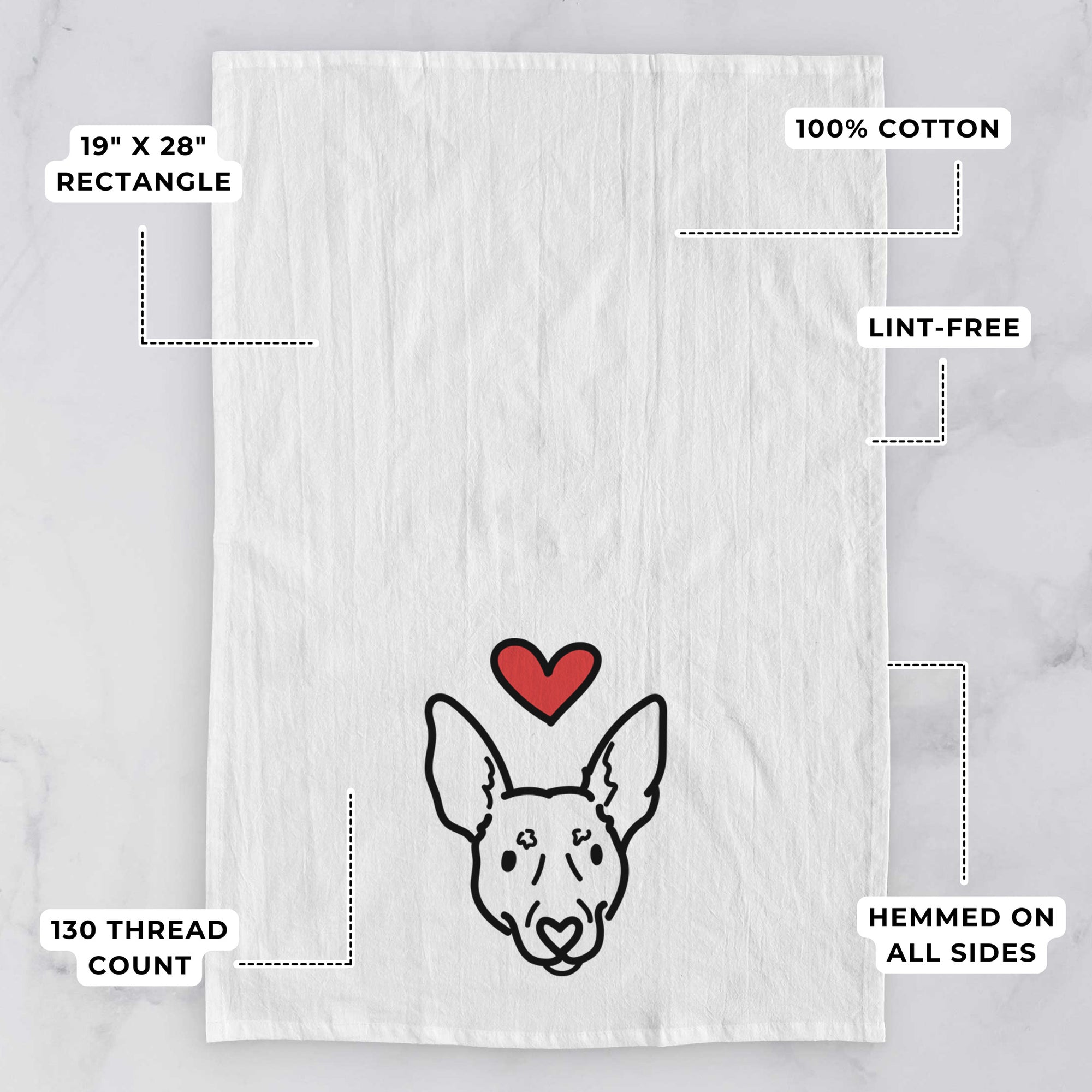 Love Always Rat Terrier - Penny - Tea Towel