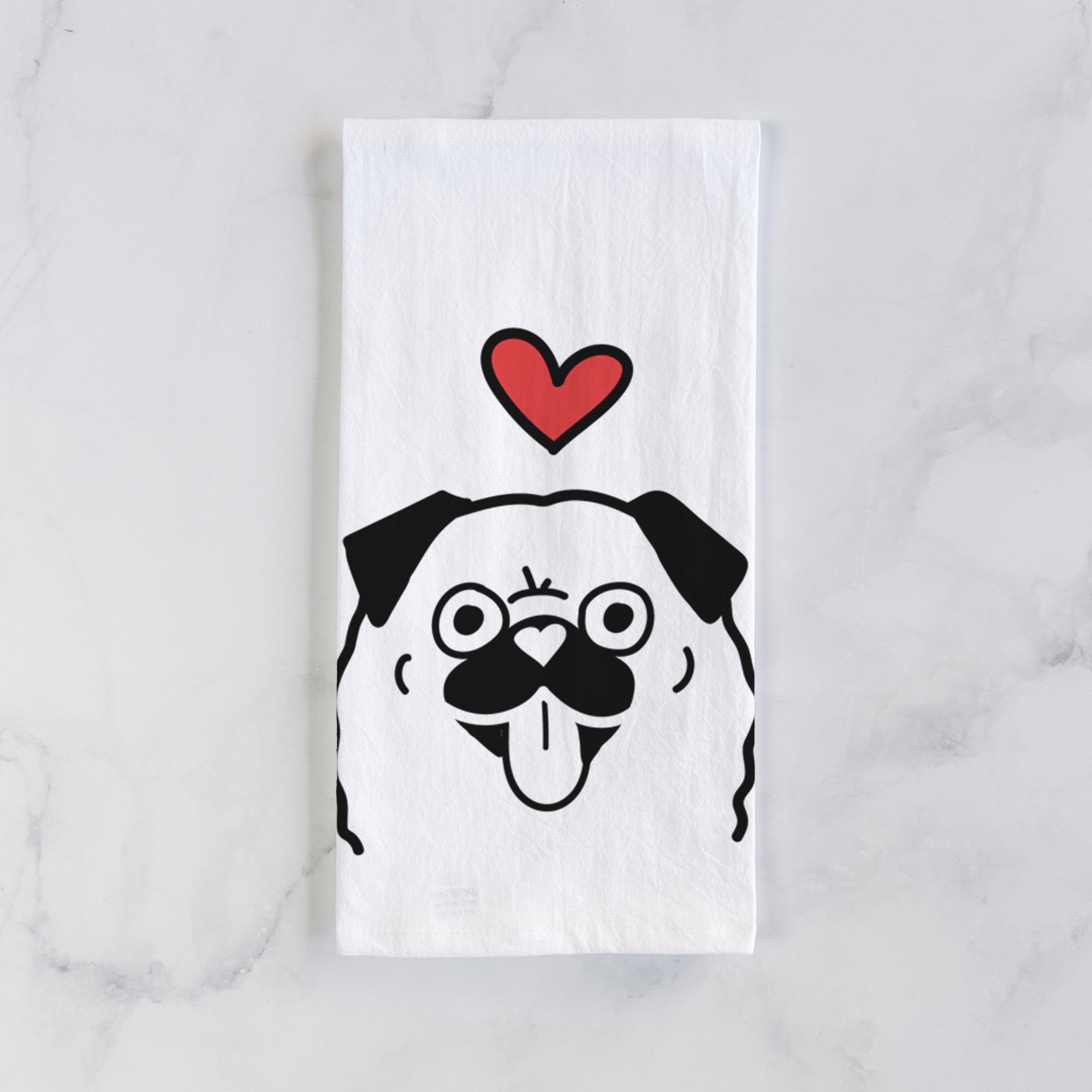 Love Always Pug - Tea Towel