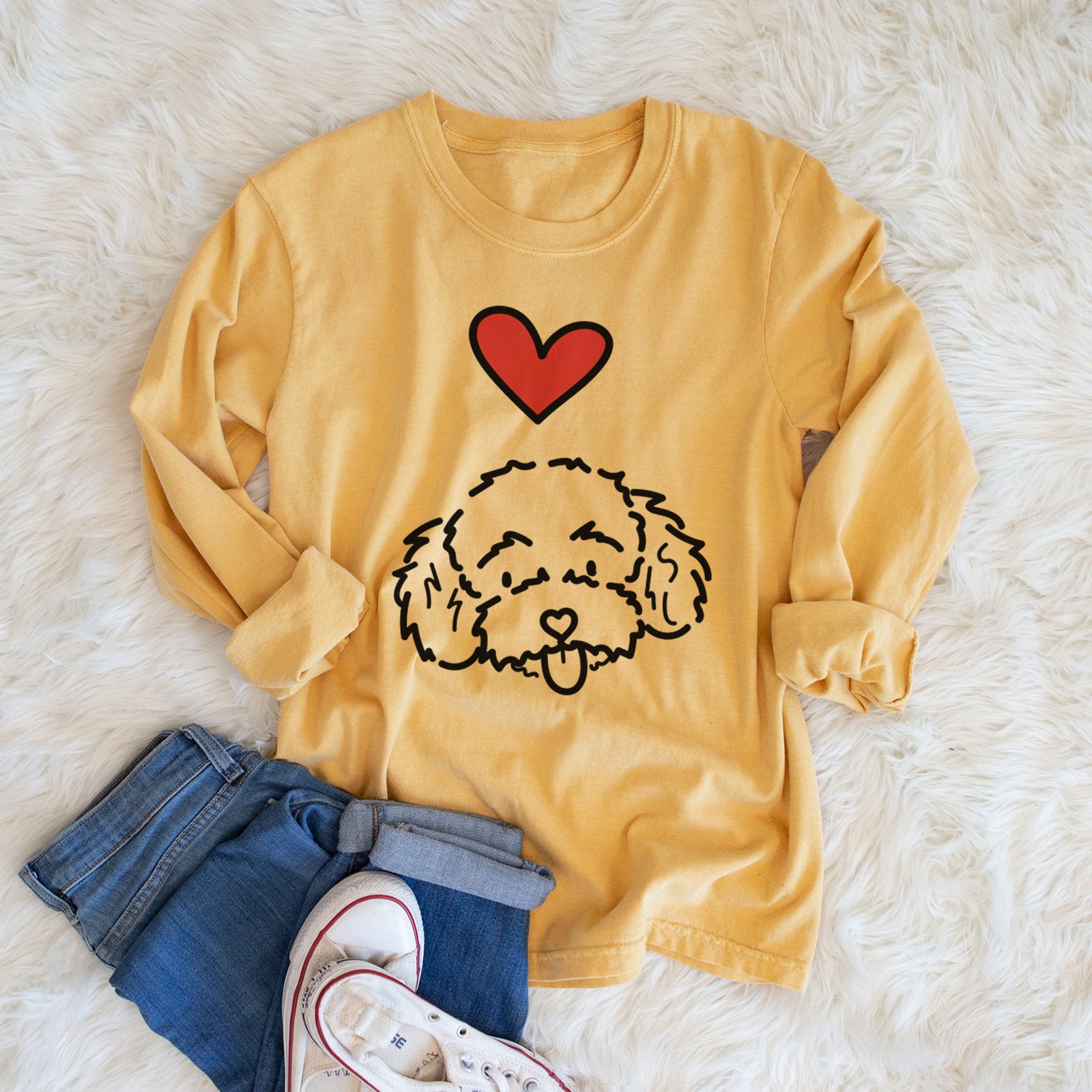 Love Always Toy Poodle - Ricci - Heavyweight 100% Cotton Long Sleeve