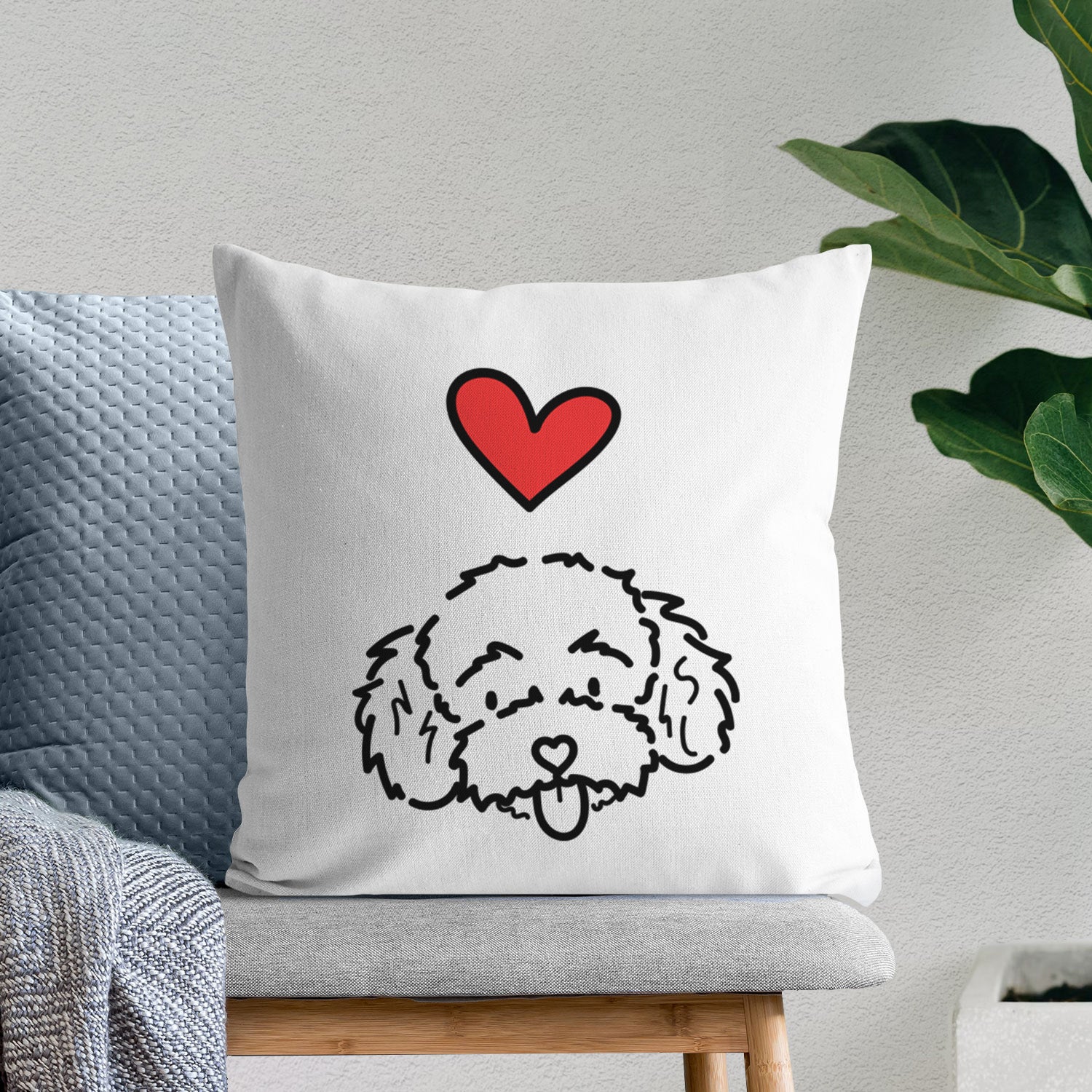 Love Always Toy Poodle - Ricci -  Throw Pillow Cover