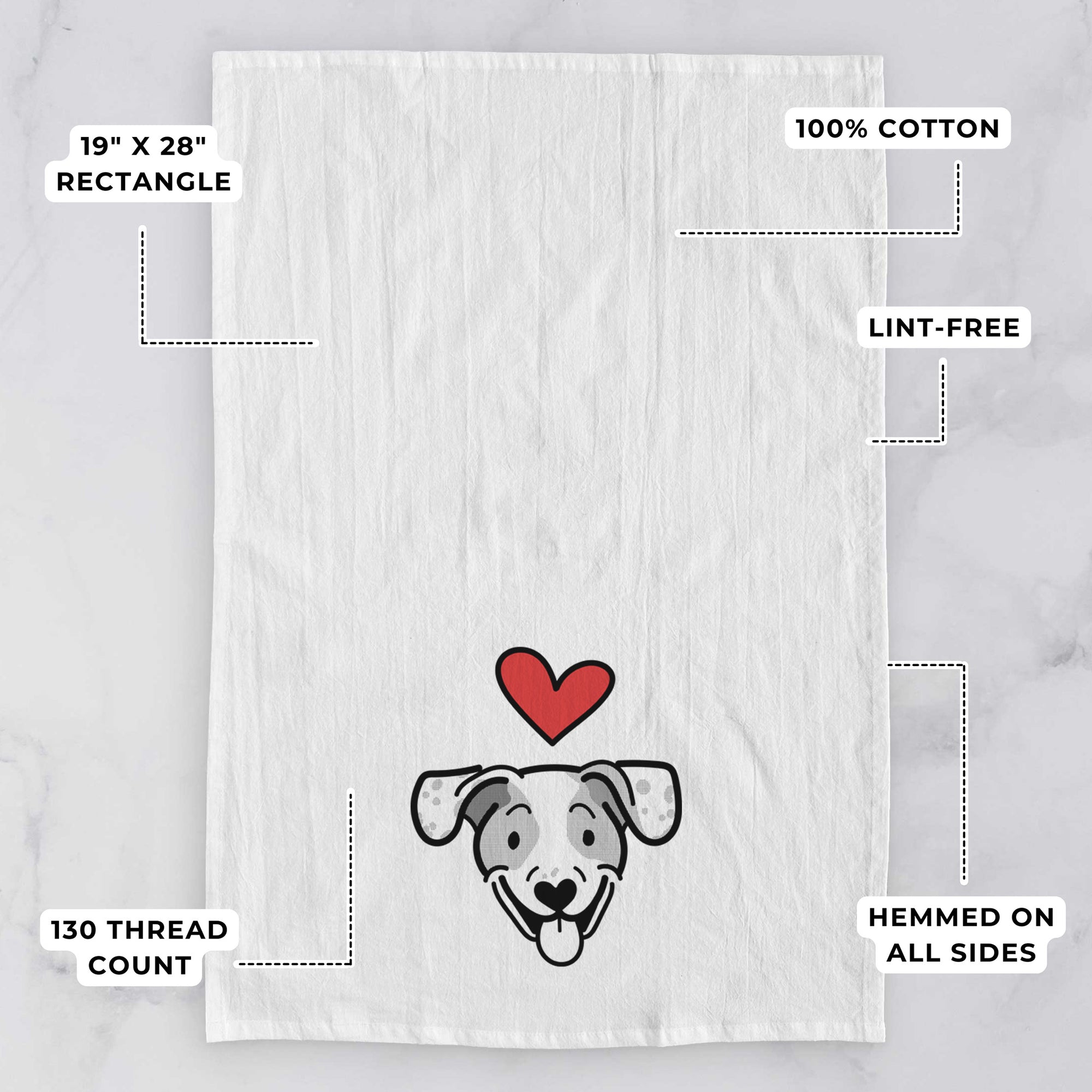 Love Always Beagle Mix - Roland - Tea Towel