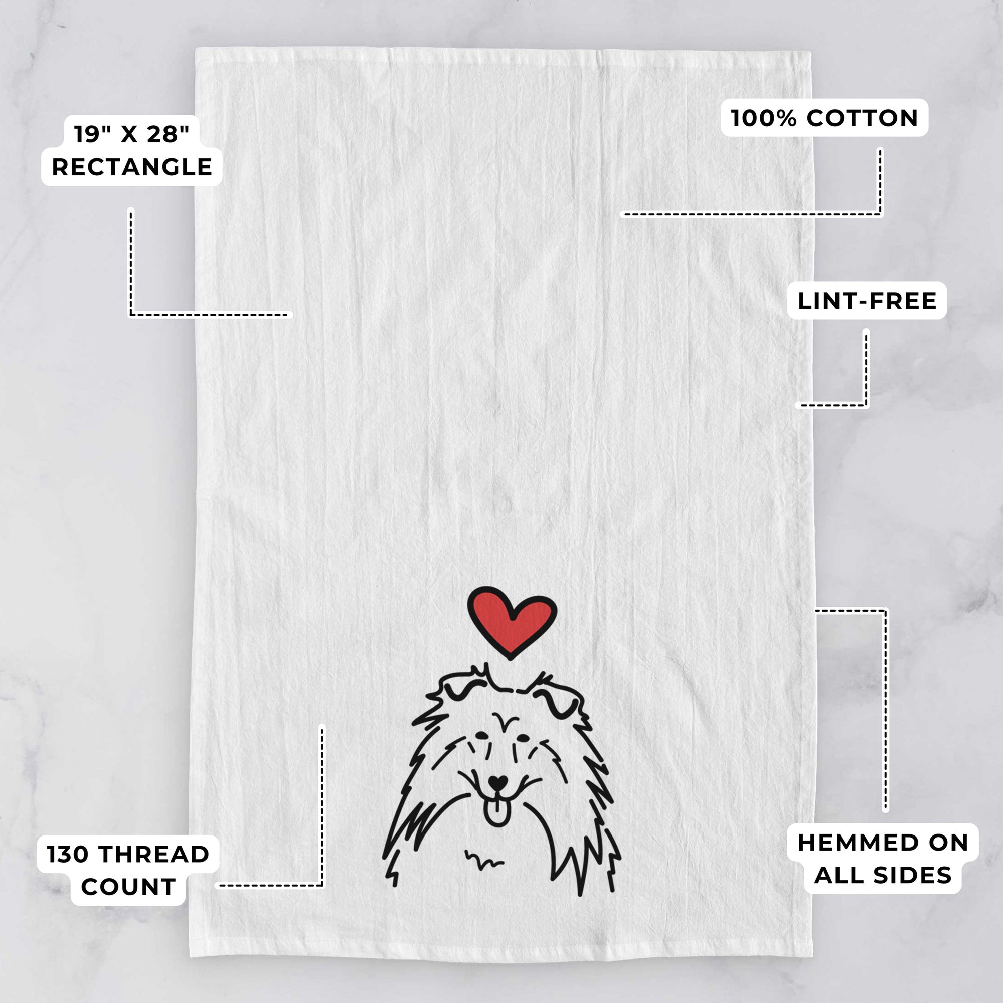 Love Always Rough Collie - Tea Towel