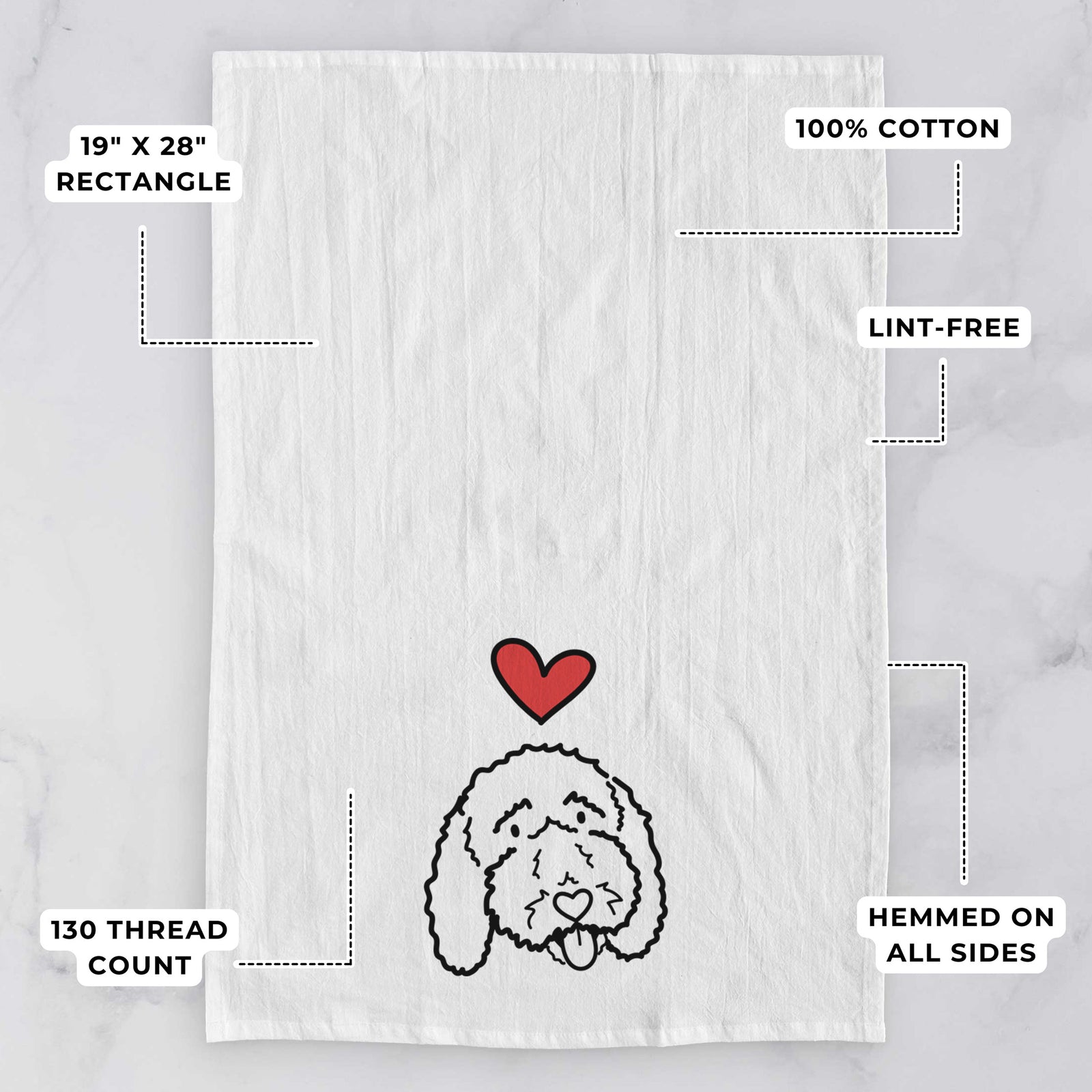 Love Always Bernedoodle - Ruby - Tea Towel